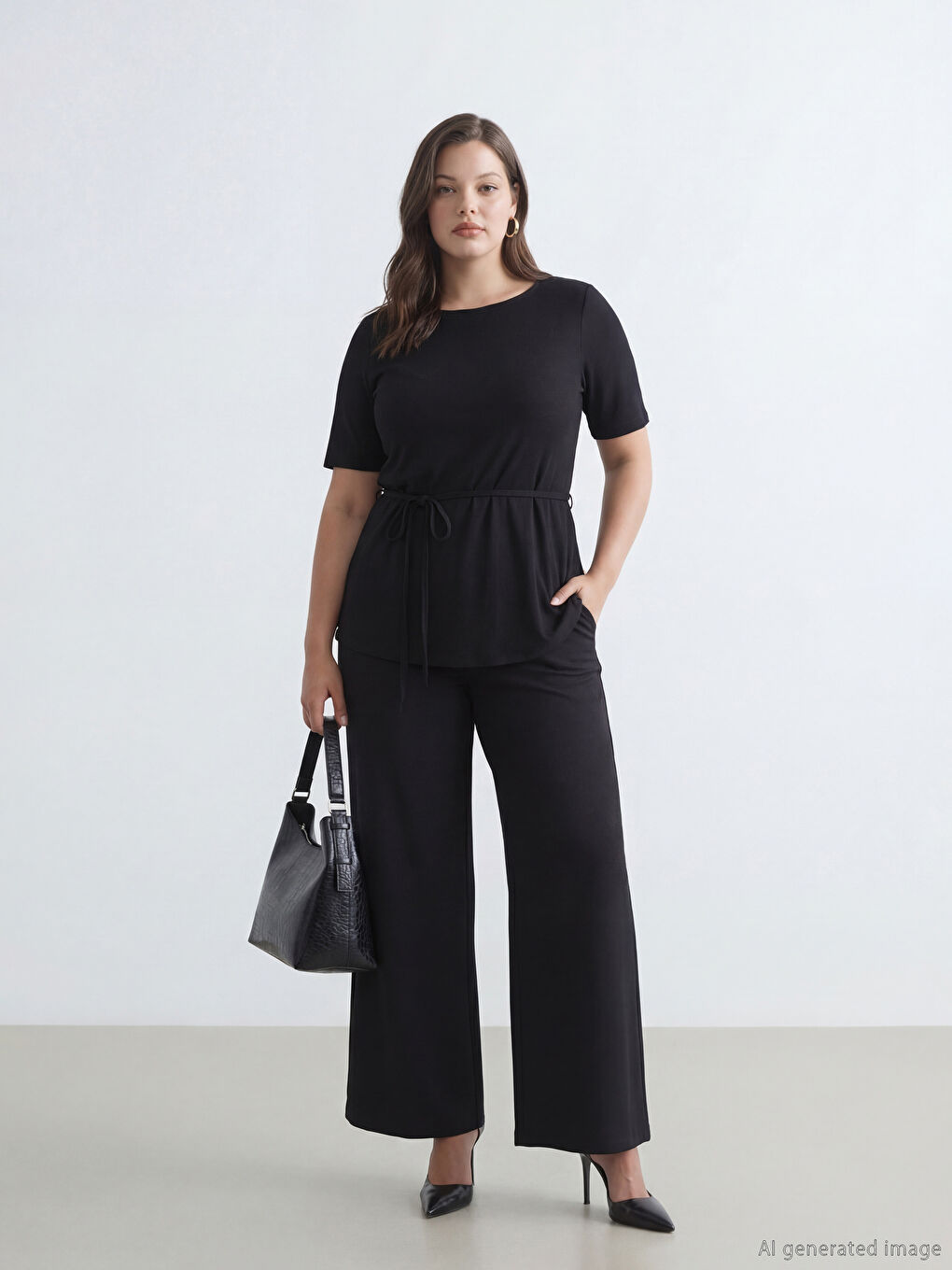 Effortless elegance meets everyday comfort in our wide-leg trousers with an elasticated waist.-1