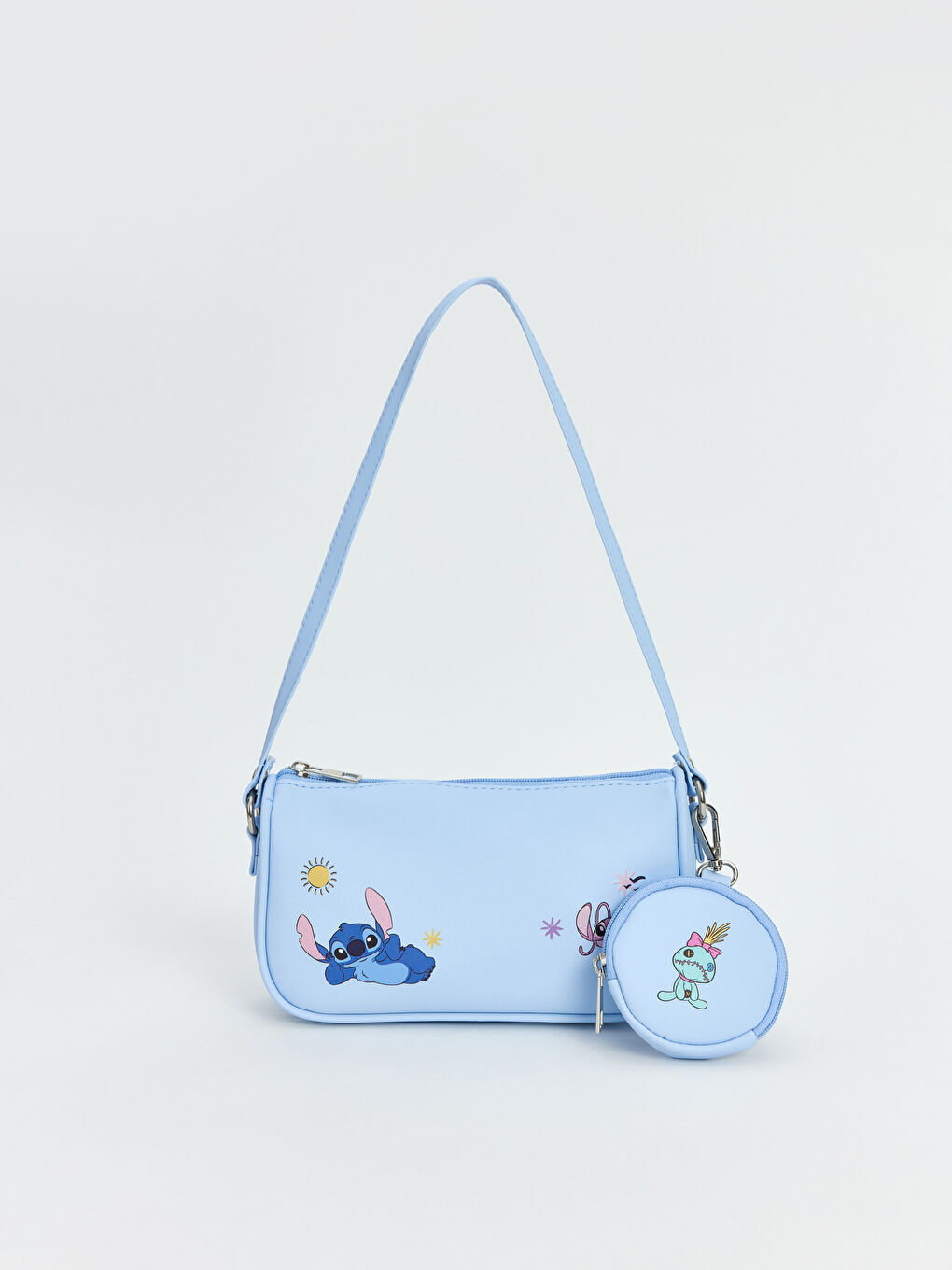 Mavi Stitch Figürlü Kız Bebek Omuz Çantası