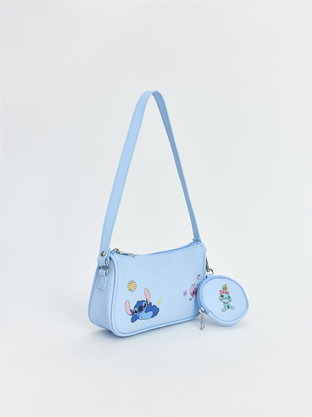 Mavi Stitch Figürlü Kız Bebek Omuz Çantası-1