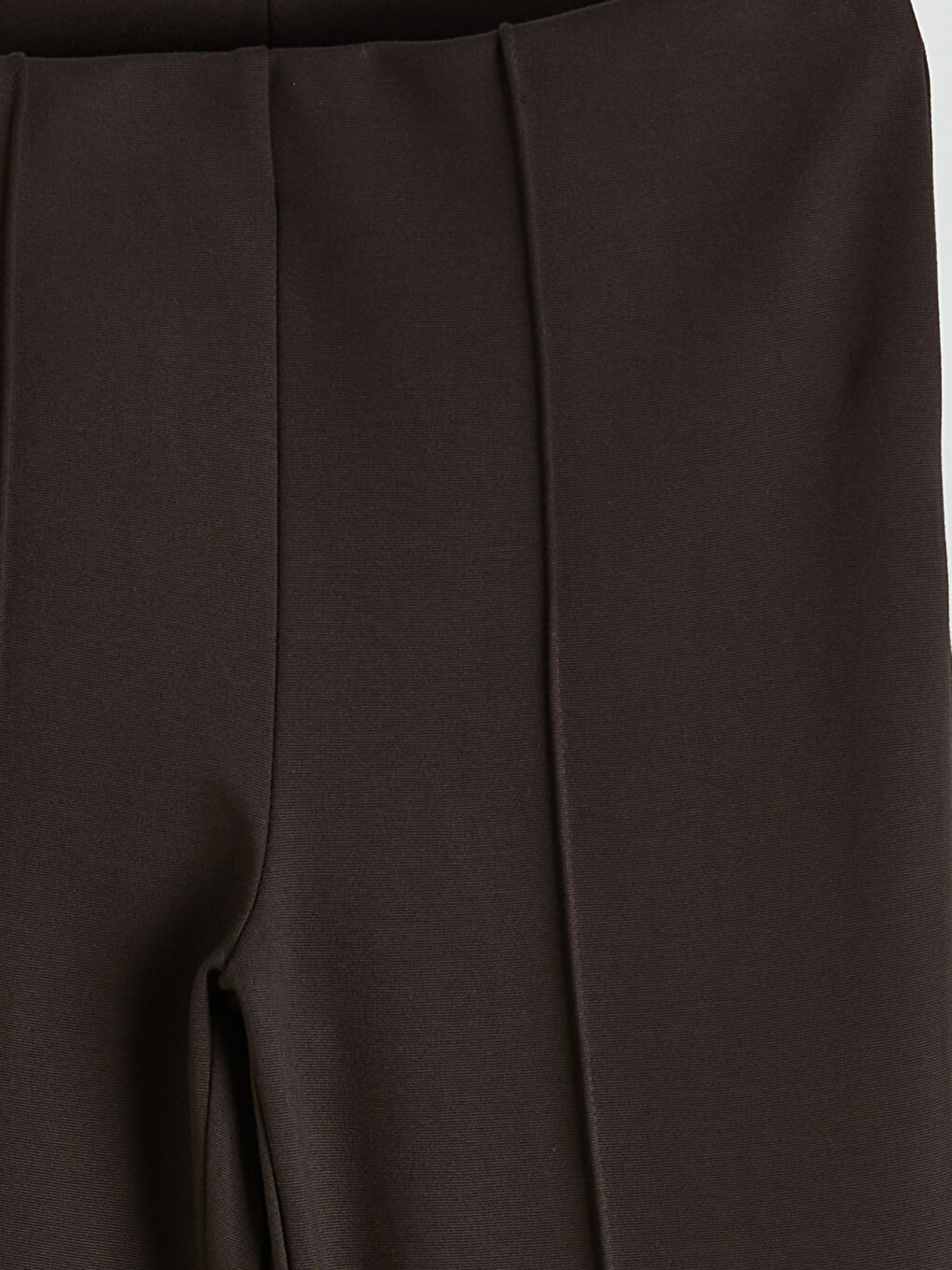 Kahverengi Ekstra Dar Fit İspanyol Paça Kadın Pantolon-1