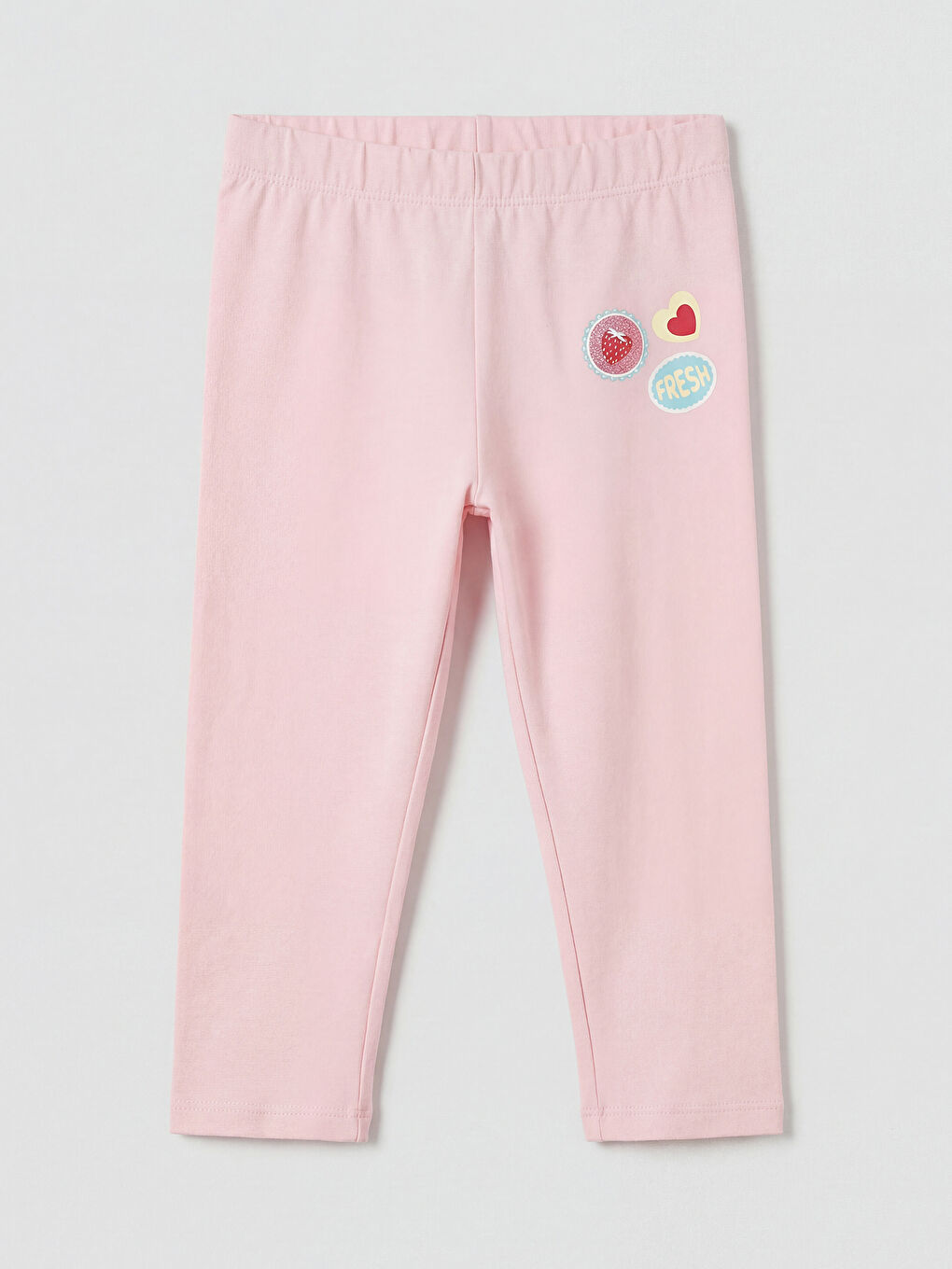 Pembe Baskılı Kız Çocuk Tayt