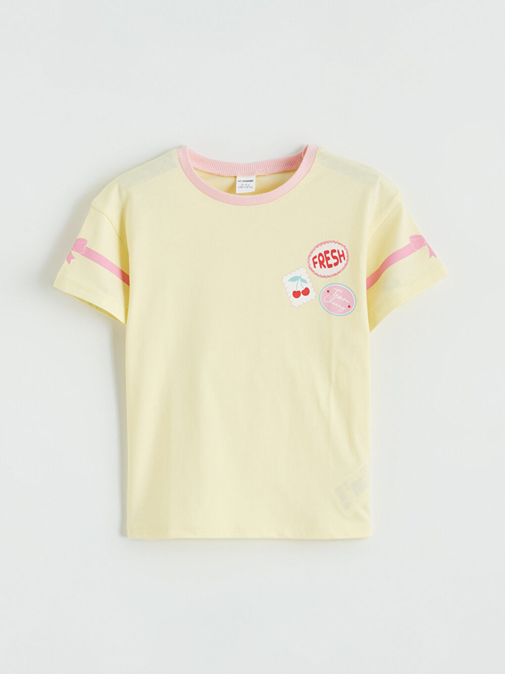 Sarı Baskılı Kız Çocuk Tişört