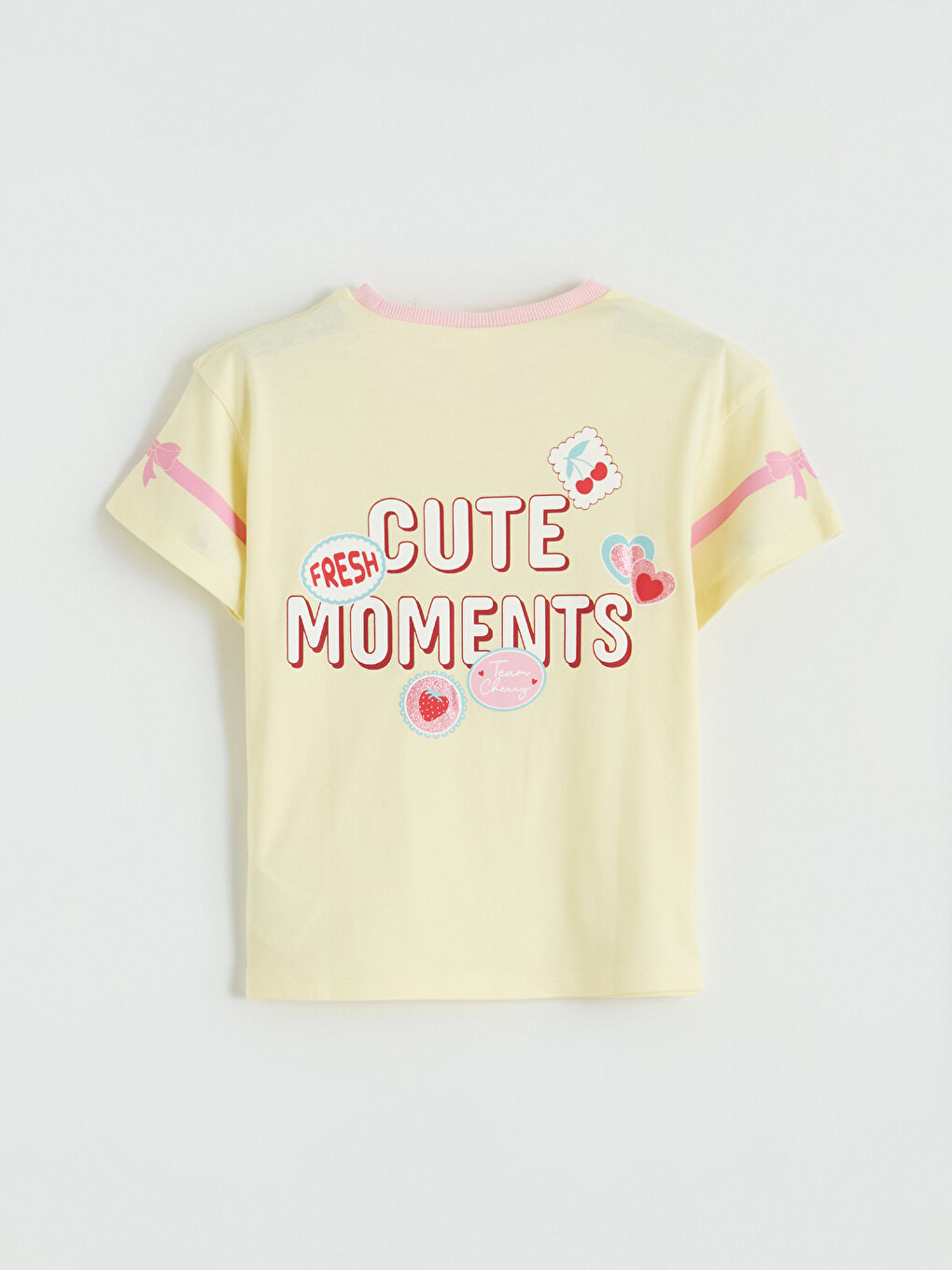 Sarı Baskılı Kız Çocuk Tişört-1