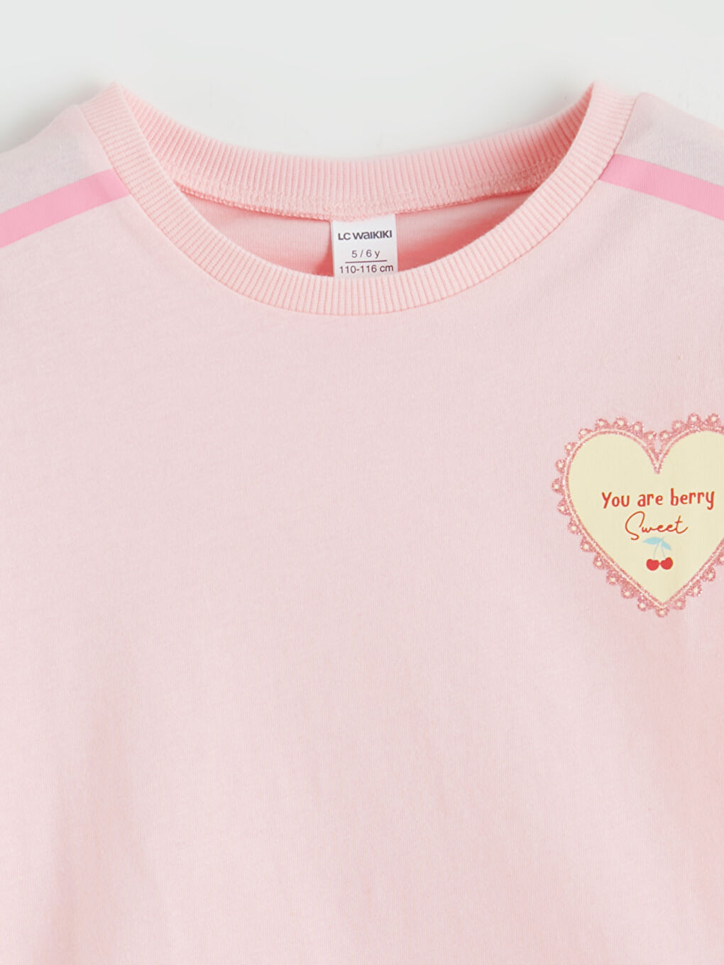 Sarı Bisiklet Yaka Baskılı Kız Çocuk Tişört 2'li-3