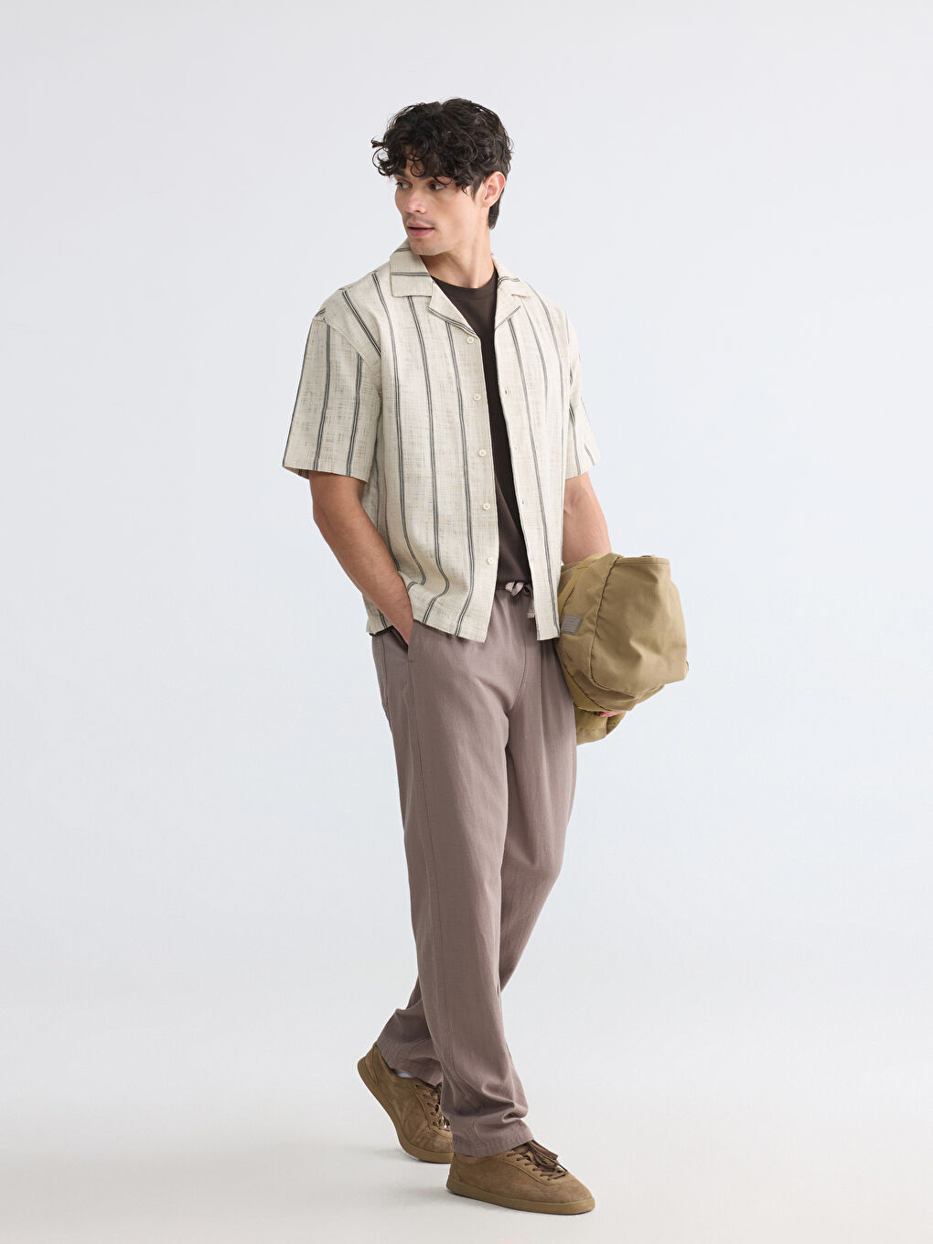 Kahverengi Regular Fit Erkek Pantolon