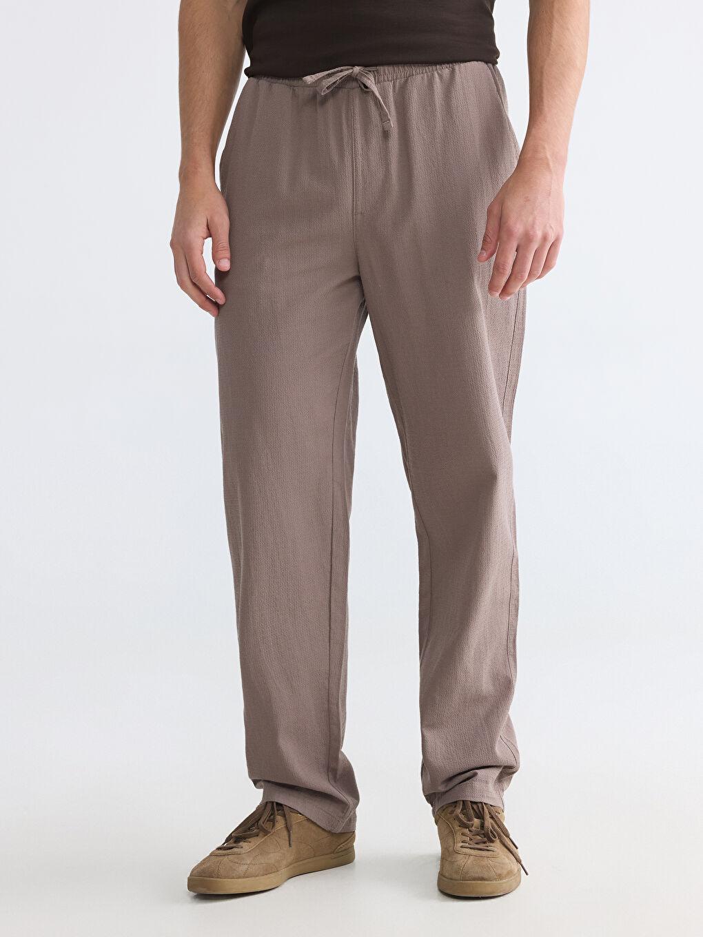Kahverengi Regular Fit Erkek Pantolon-1