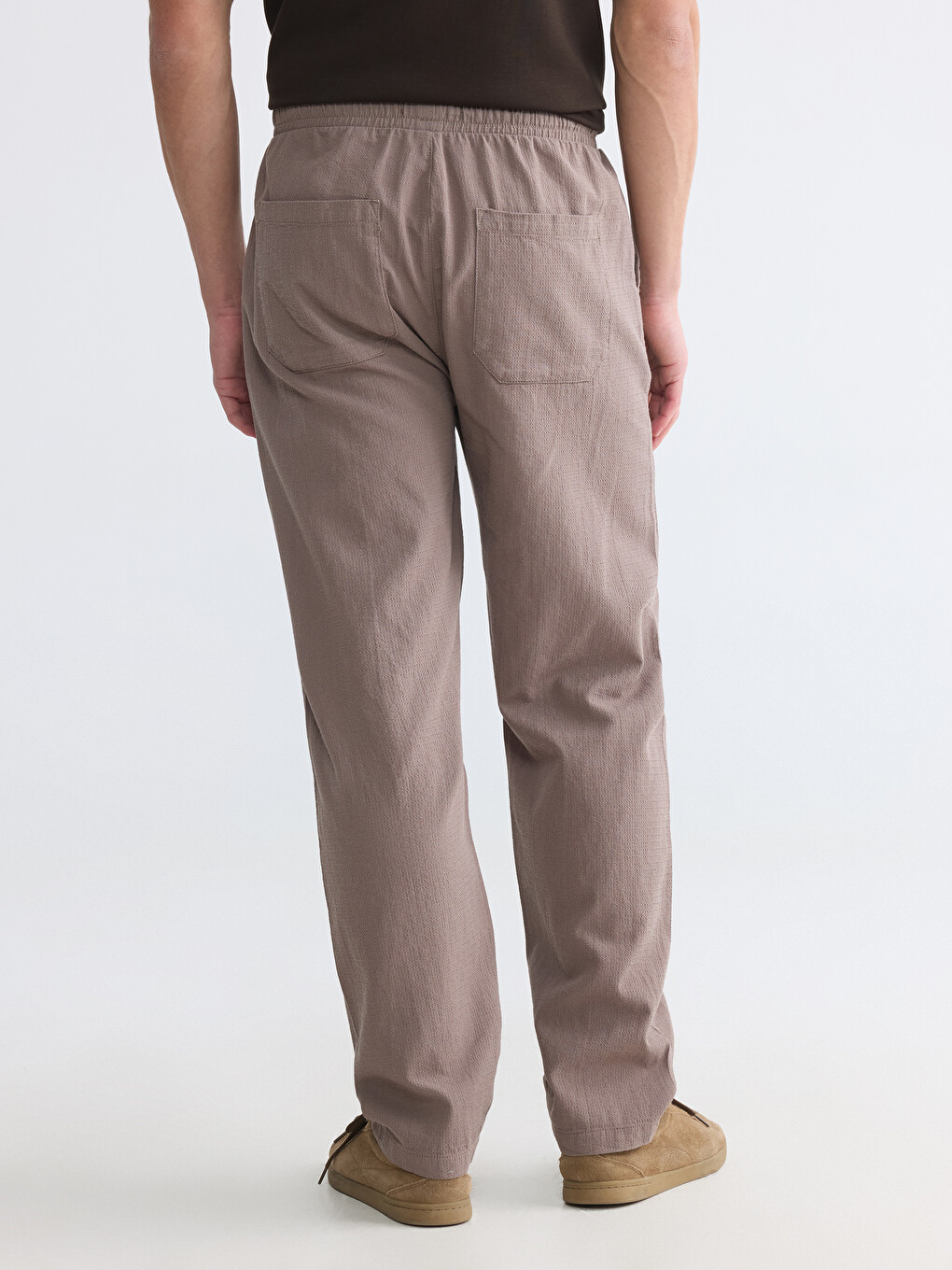 Regular Fit Men's Textured Trousers-3