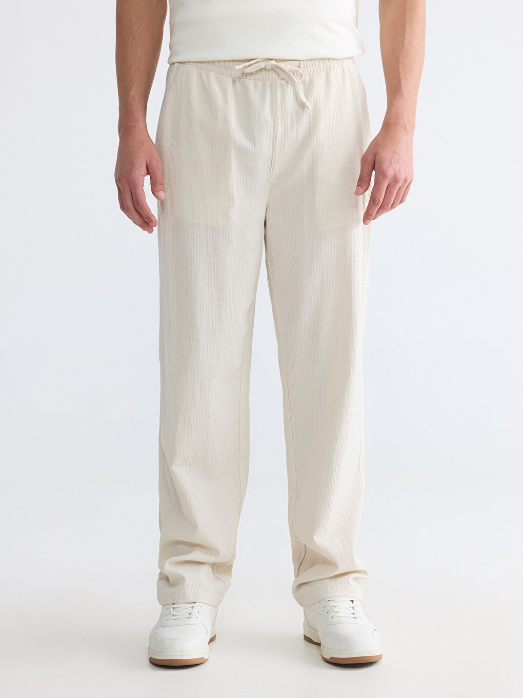 Regular Fit Men's Textured Trousers-1