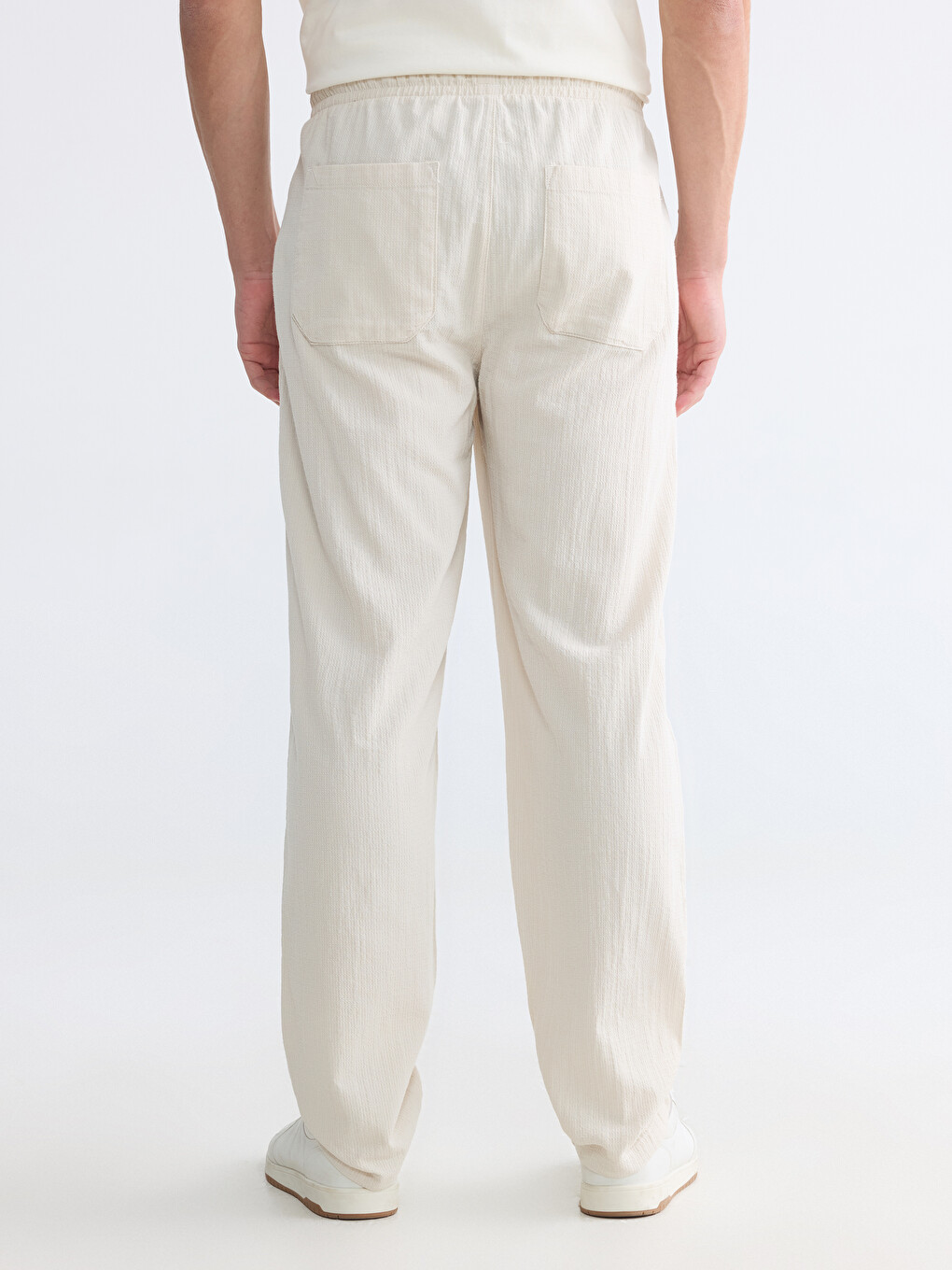 Regular Fit Men's Textured Trousers-3