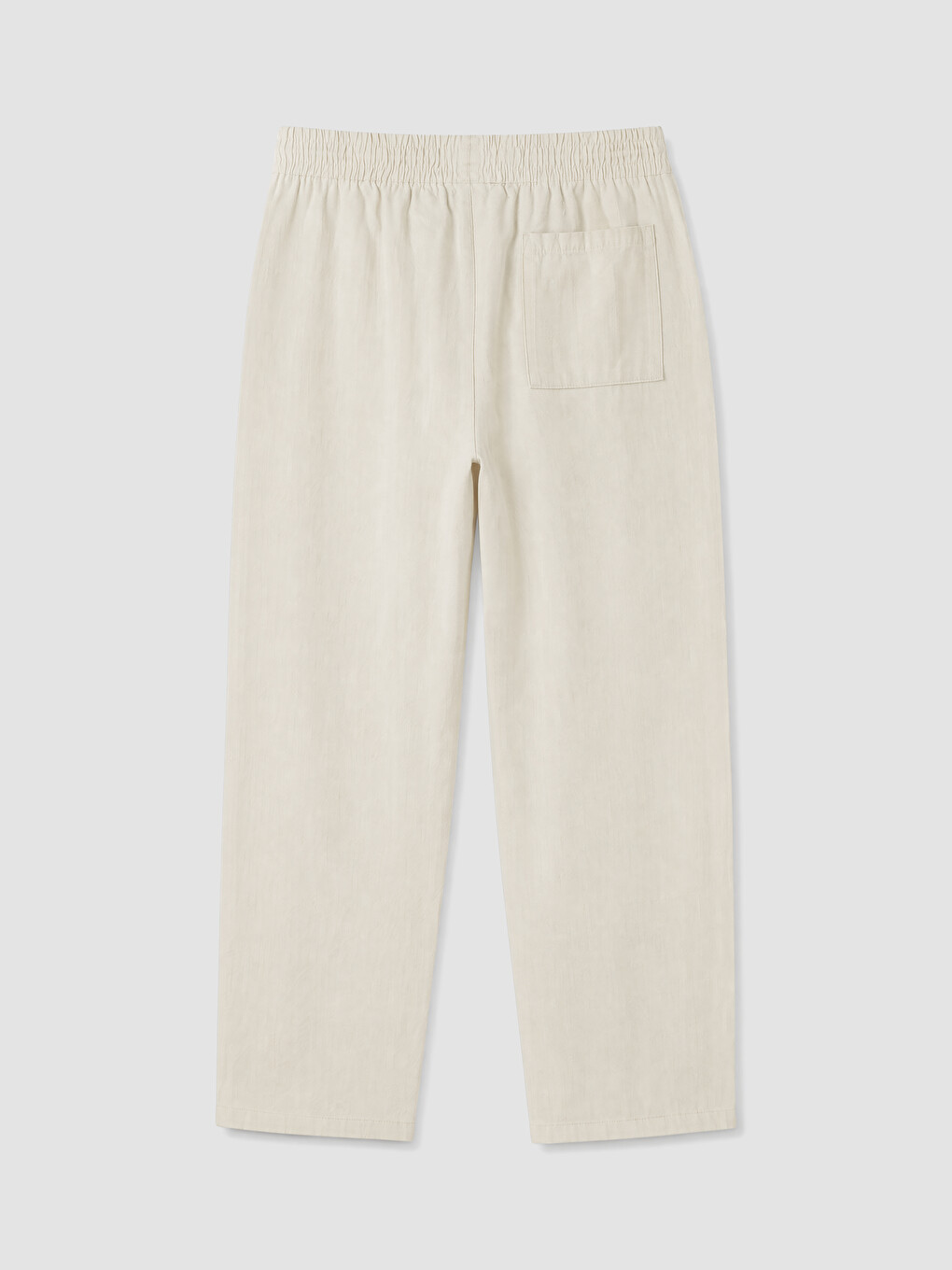 Bej Loose Fit Keten Görünümlü Erkek Pantolon-2