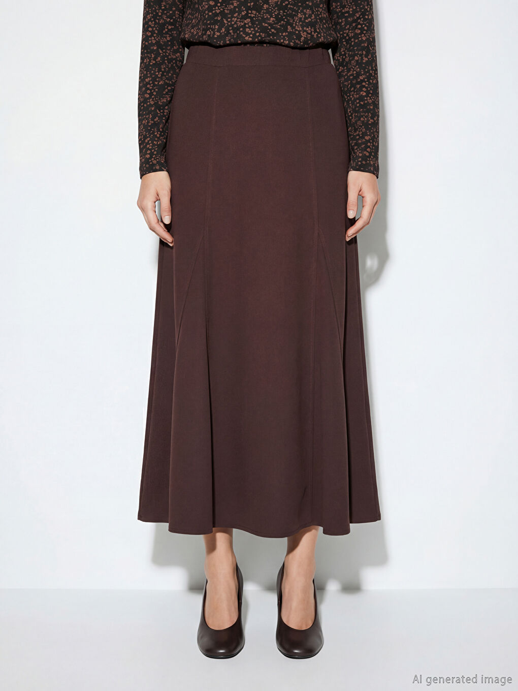 جيبة بخصر مرن مطوية-1