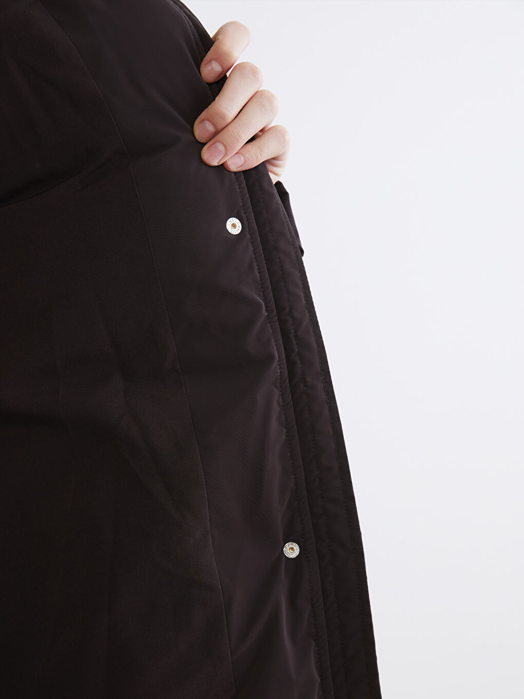 Kahverengi Kapüşonlu Kadın Şişme Mont-2