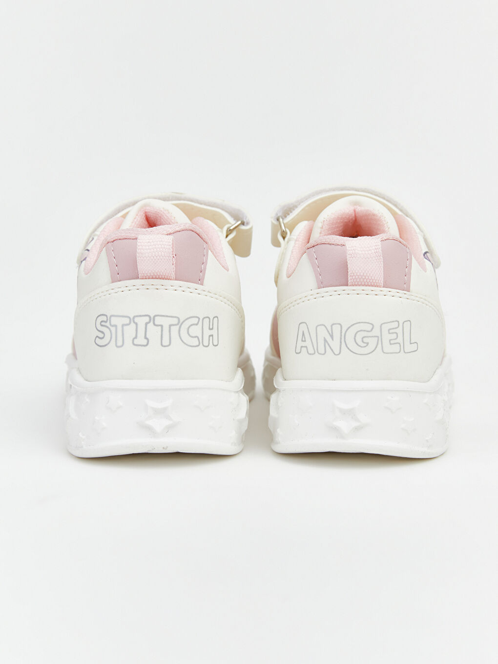 Ekru Lilo ve Stitch Baskılı Bağcık ve Cırt Cırtlı Kız Bebek Spor Ayakkabı-6
