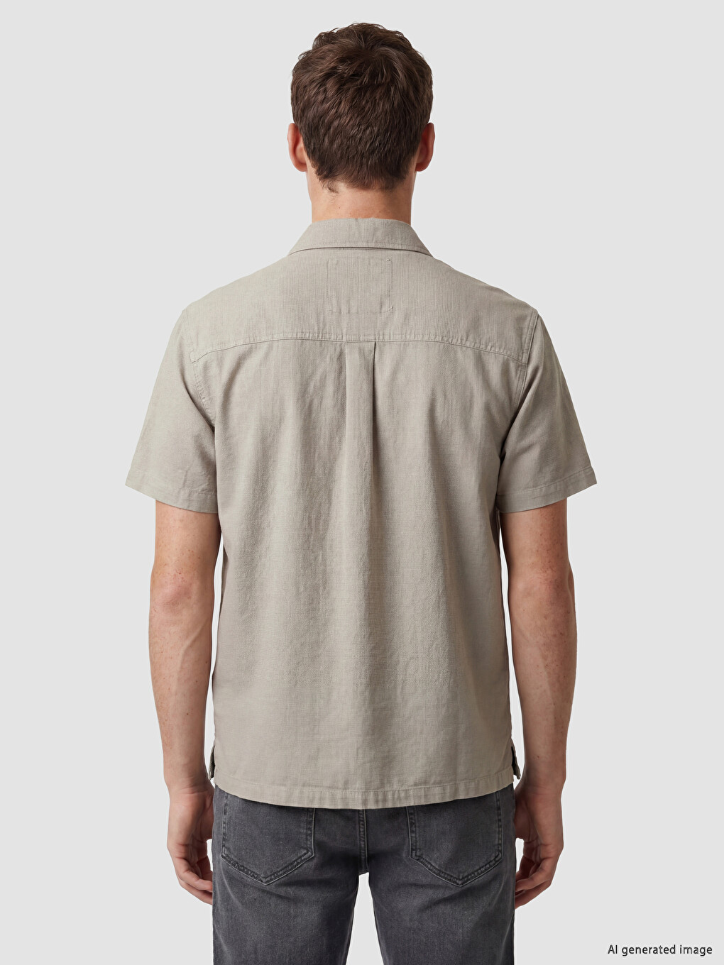 Yeşil Regular Fit Erkek Jean Gömlek-3