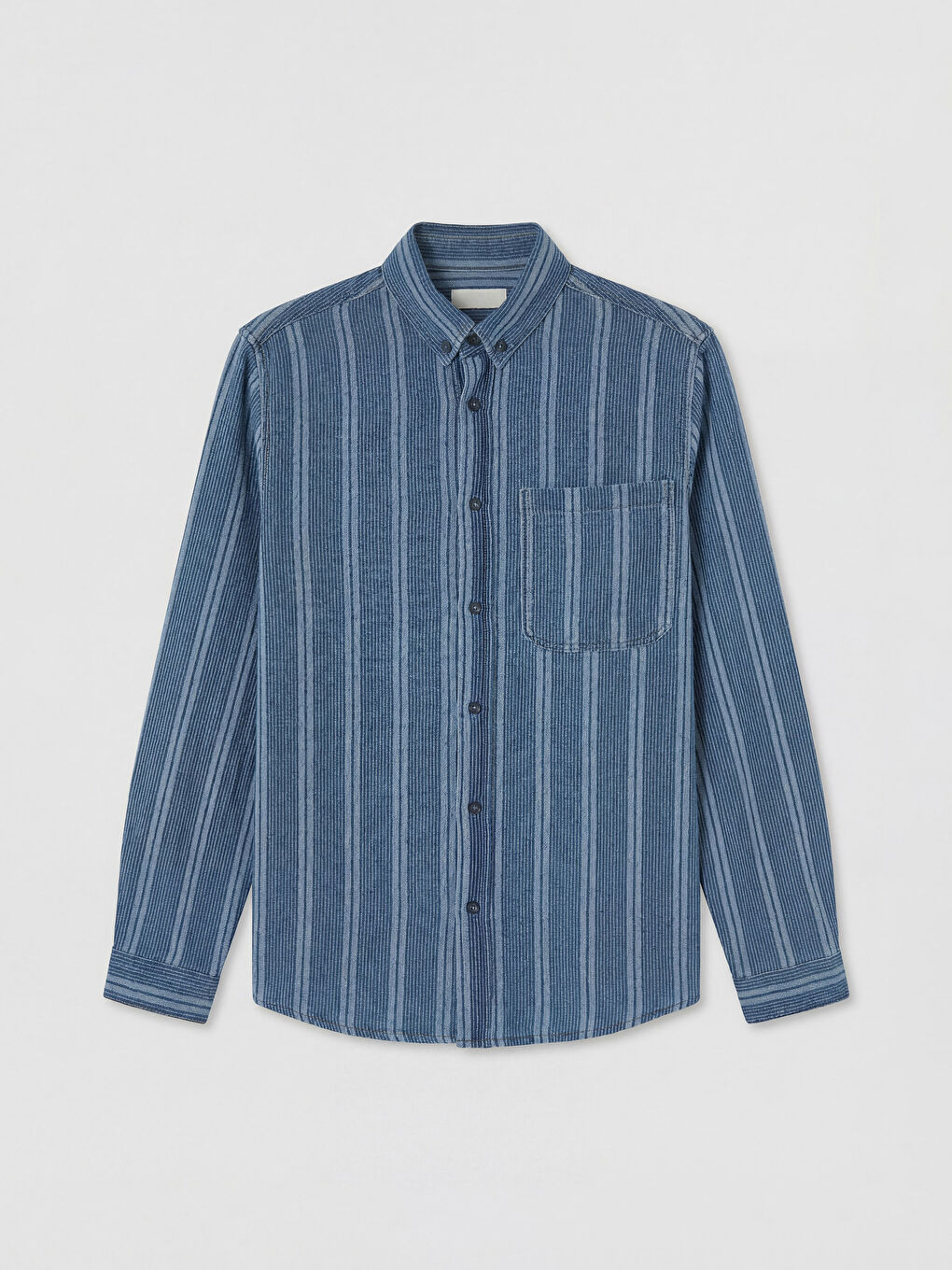 İndigo Rahat Kalıp Erkek Jean Gömlek