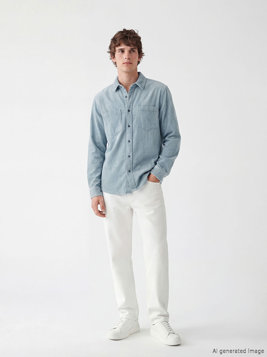 İndigo Regular Fit Erkek Jean Gömlek-2