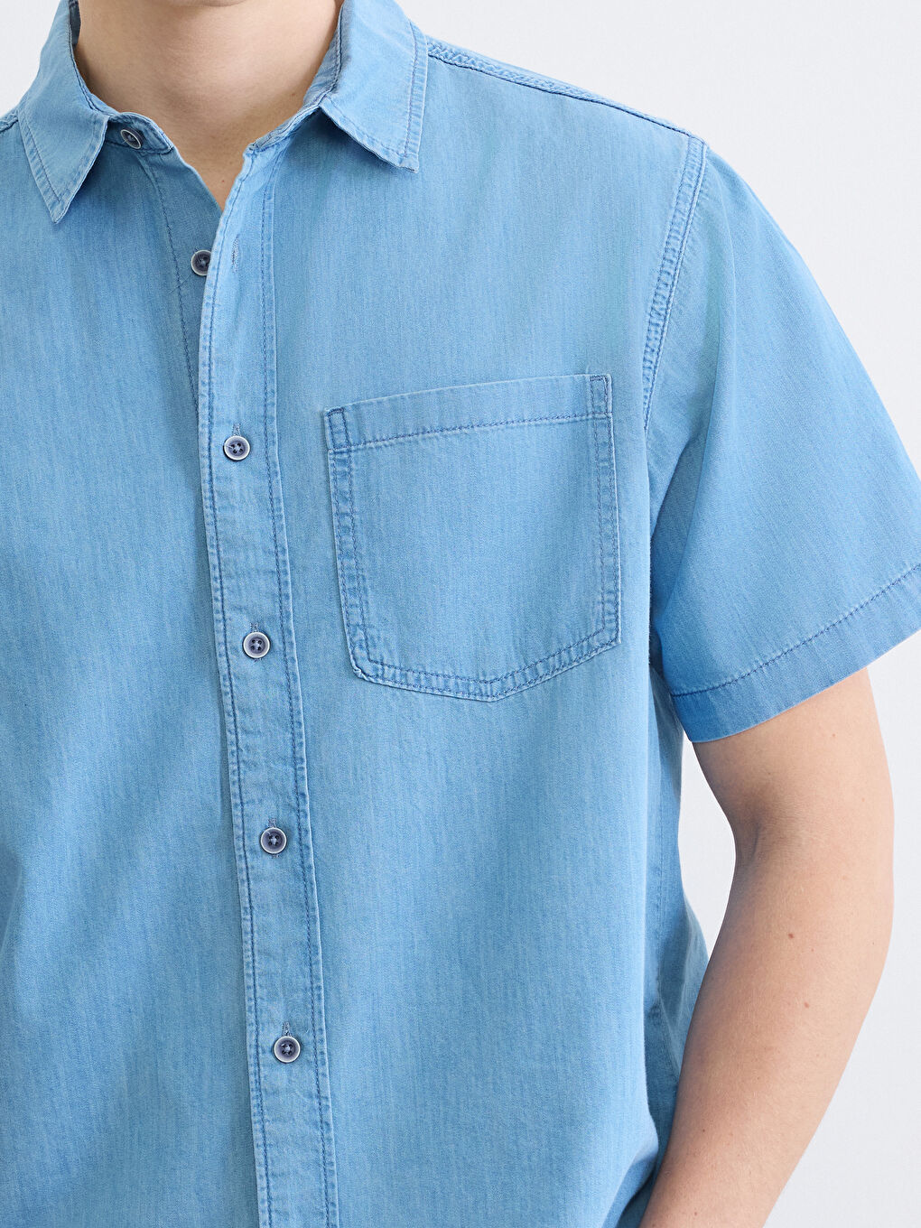 İndigo Regular Fit Erkek Jean Gömlek-2