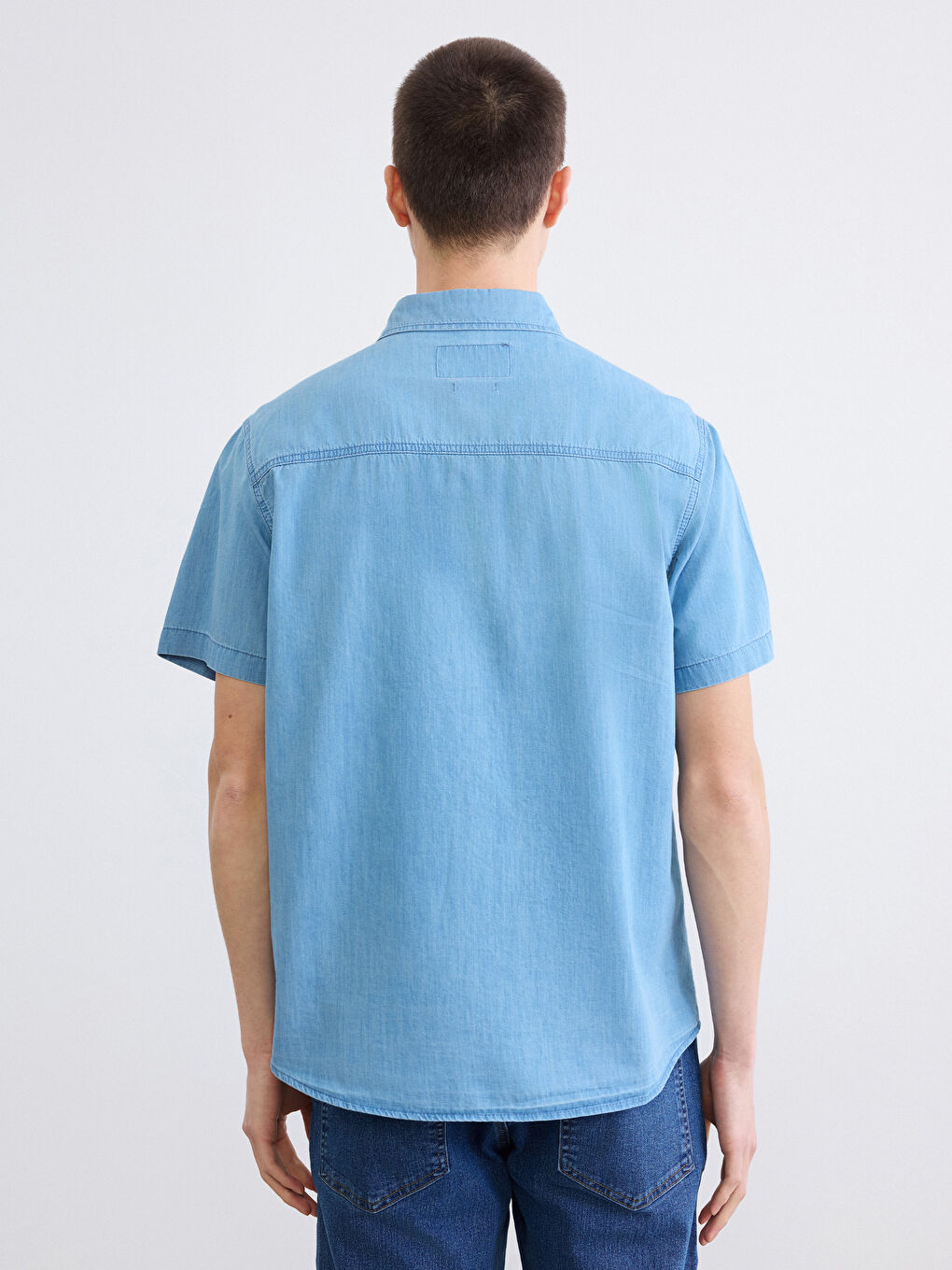 İndigo Regular Fit Erkek Jean Gömlek-3