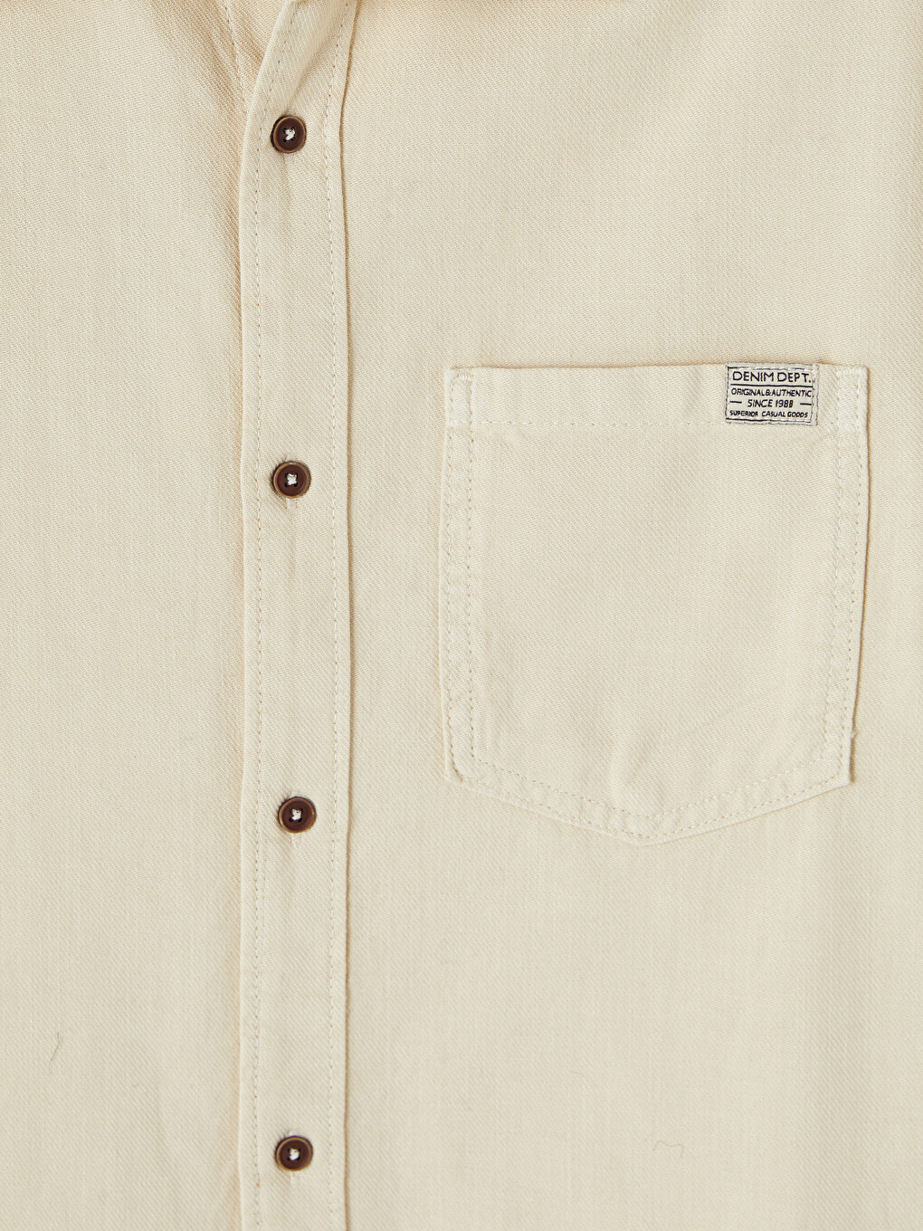 Bej Regular Fit Erkek Jean Gömlek-1
