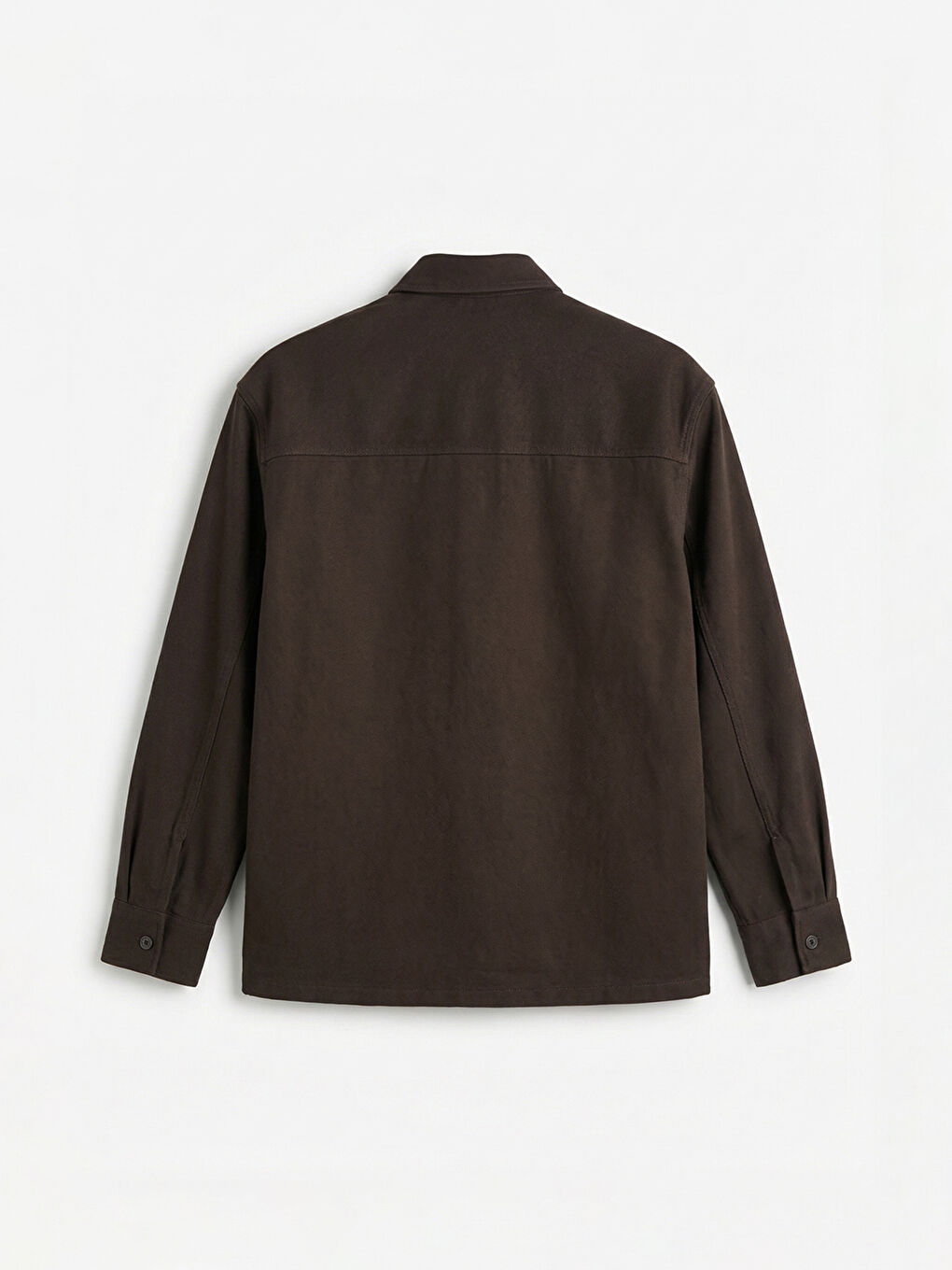 Kahverengi Loose Fit Erkek Gabardin Gömlek Ceket-5