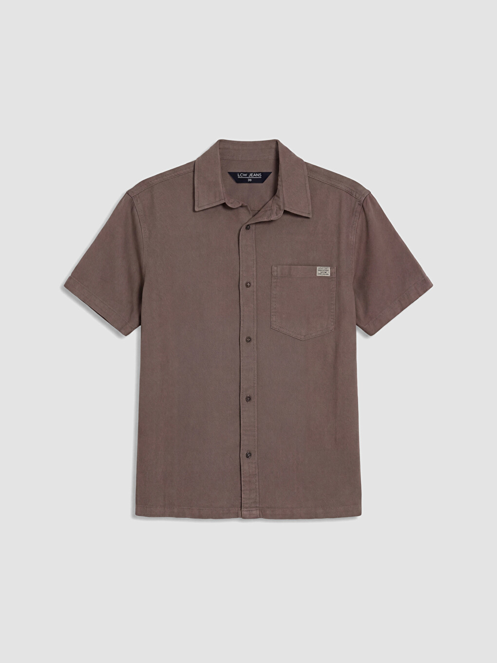 Kahverengi Regular Fit Erkek Jean Gömlek