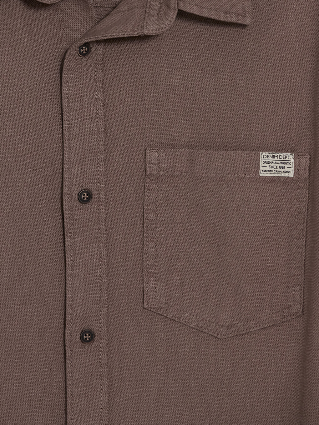 Kahverengi Regular Fit Erkek Jean Gömlek-1