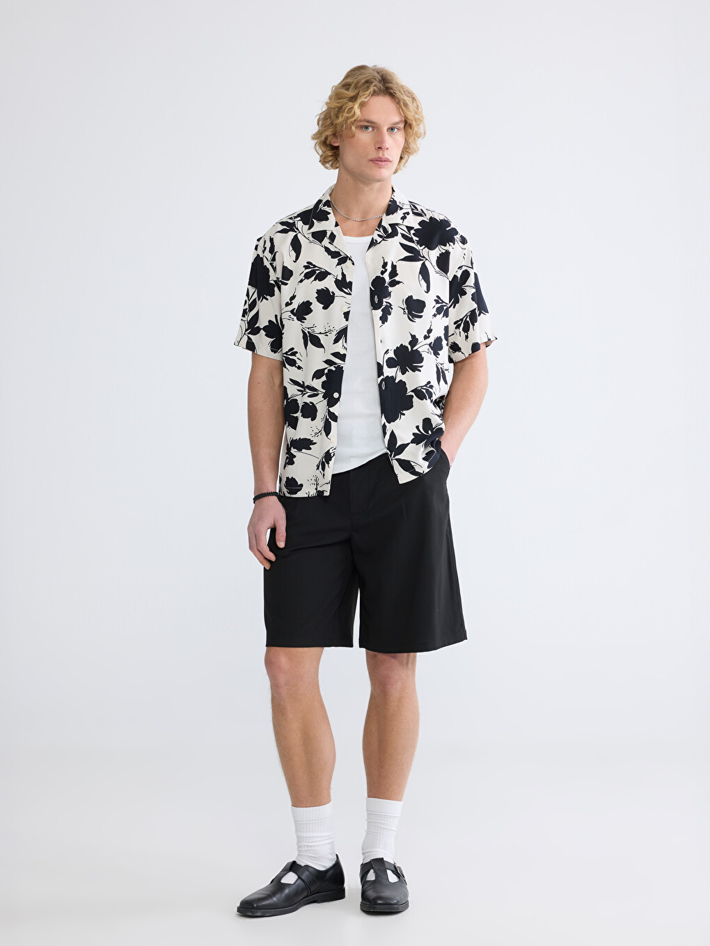 Regular Fit Camp Collar Patterned Men's Shirt-1