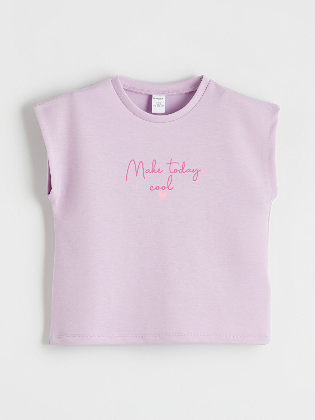 Lila Nakışlı Kız Çocuk Tişört ve Şort Takım-1