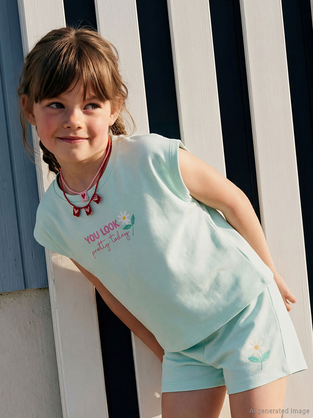 Printed Girls' Soft Touch T-Shirt and Shorts-1