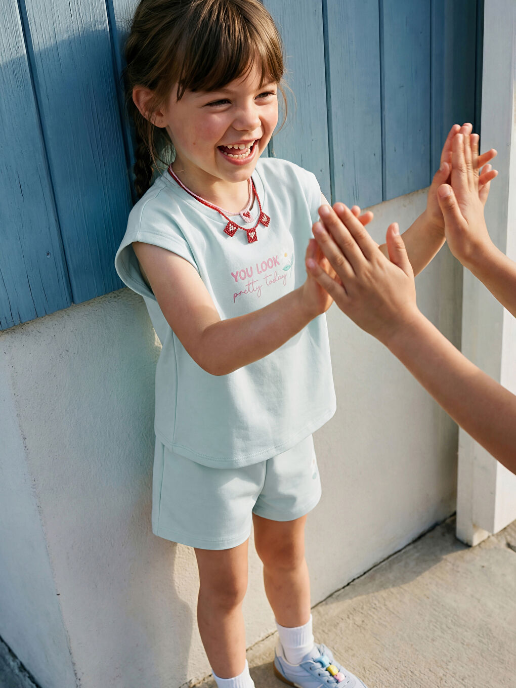 Printed Girls' Soft Touch T-Shirt and Shorts-2