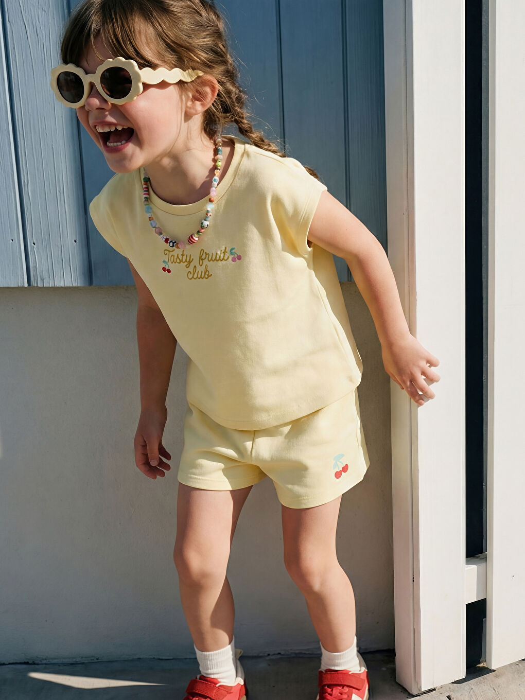 Baskılı Kız Çocuk Soft Touch Tişört ve Şort-2