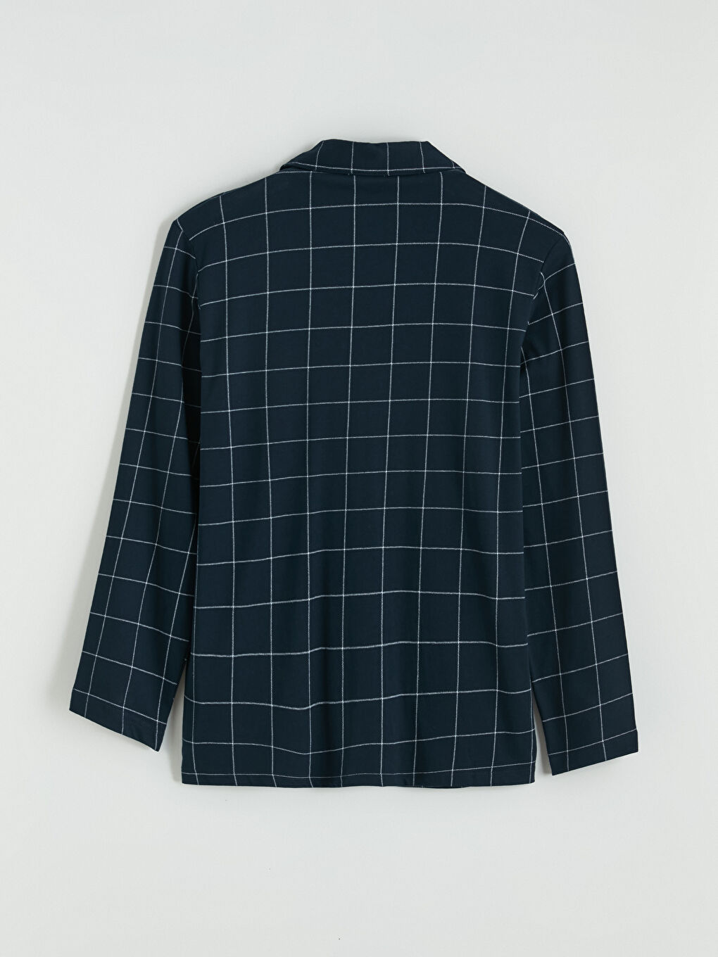 Lacivert Standart Kalıp Ekose Erkek Pijama Takımı-3