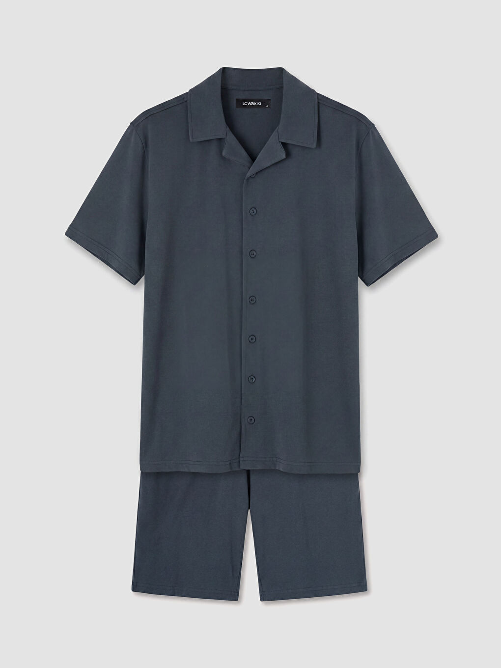 Antrasit Regular Fit Erkek Şortlu Pijama Takımı