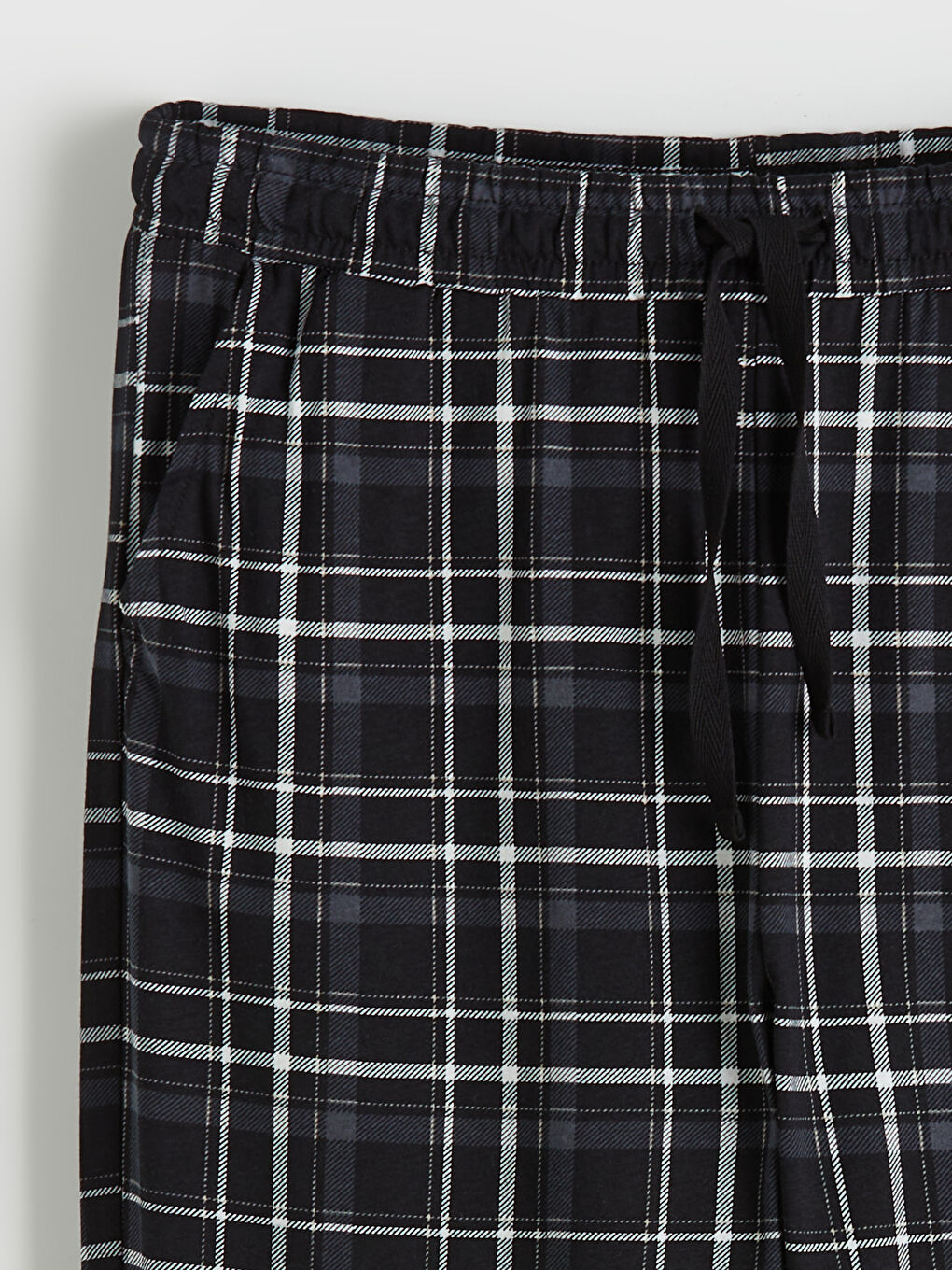 Siyah Standart Kalıp Ekose Erkek Pijama Takım-4