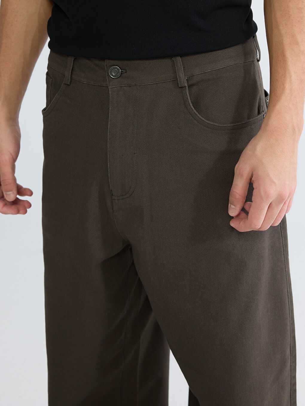 Bol Kalıp Erkek Gabardin Pantolon-2