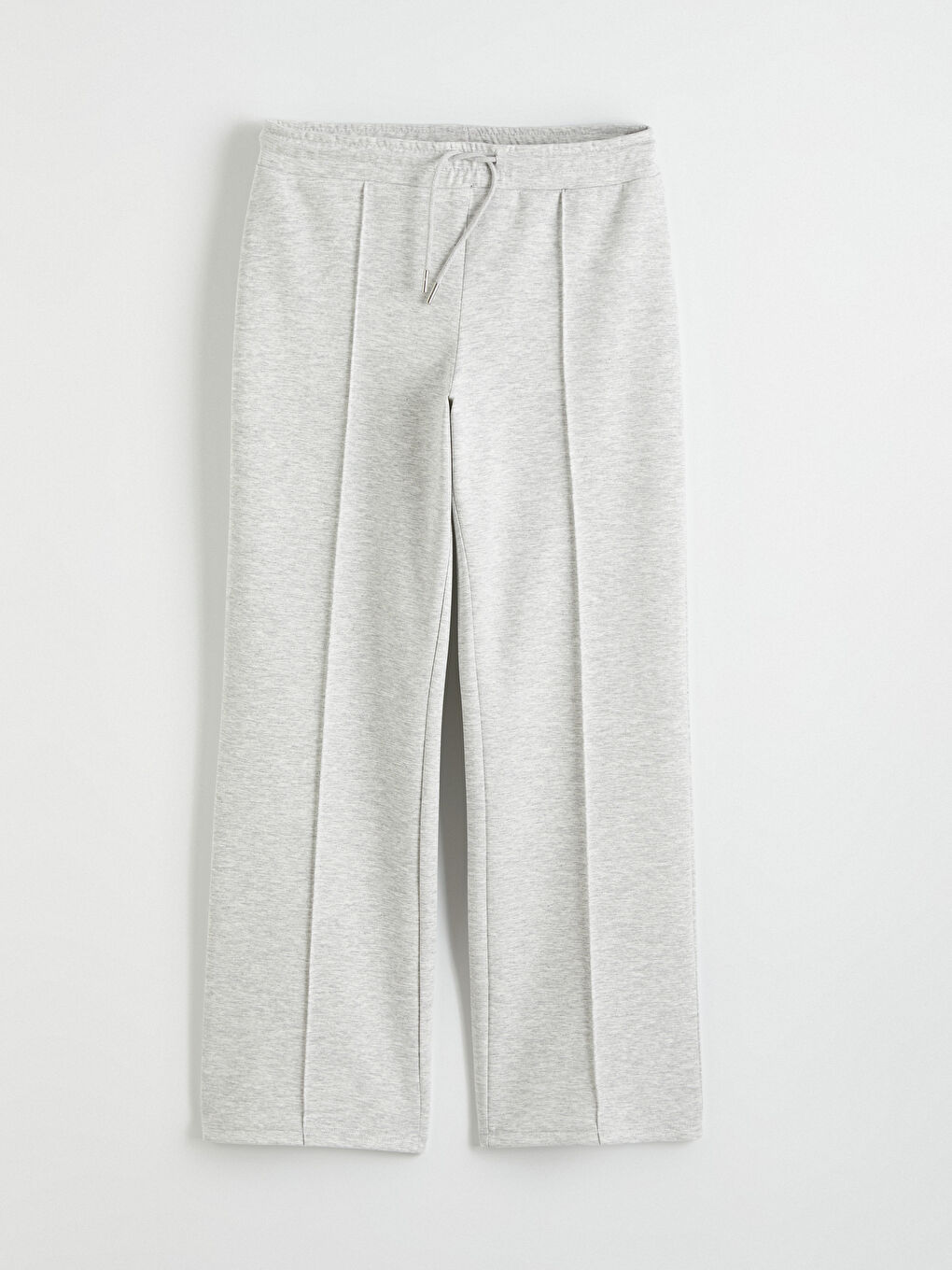 Gri Beli Lastikli Soft Touch Kadın Eşofman Altı-4