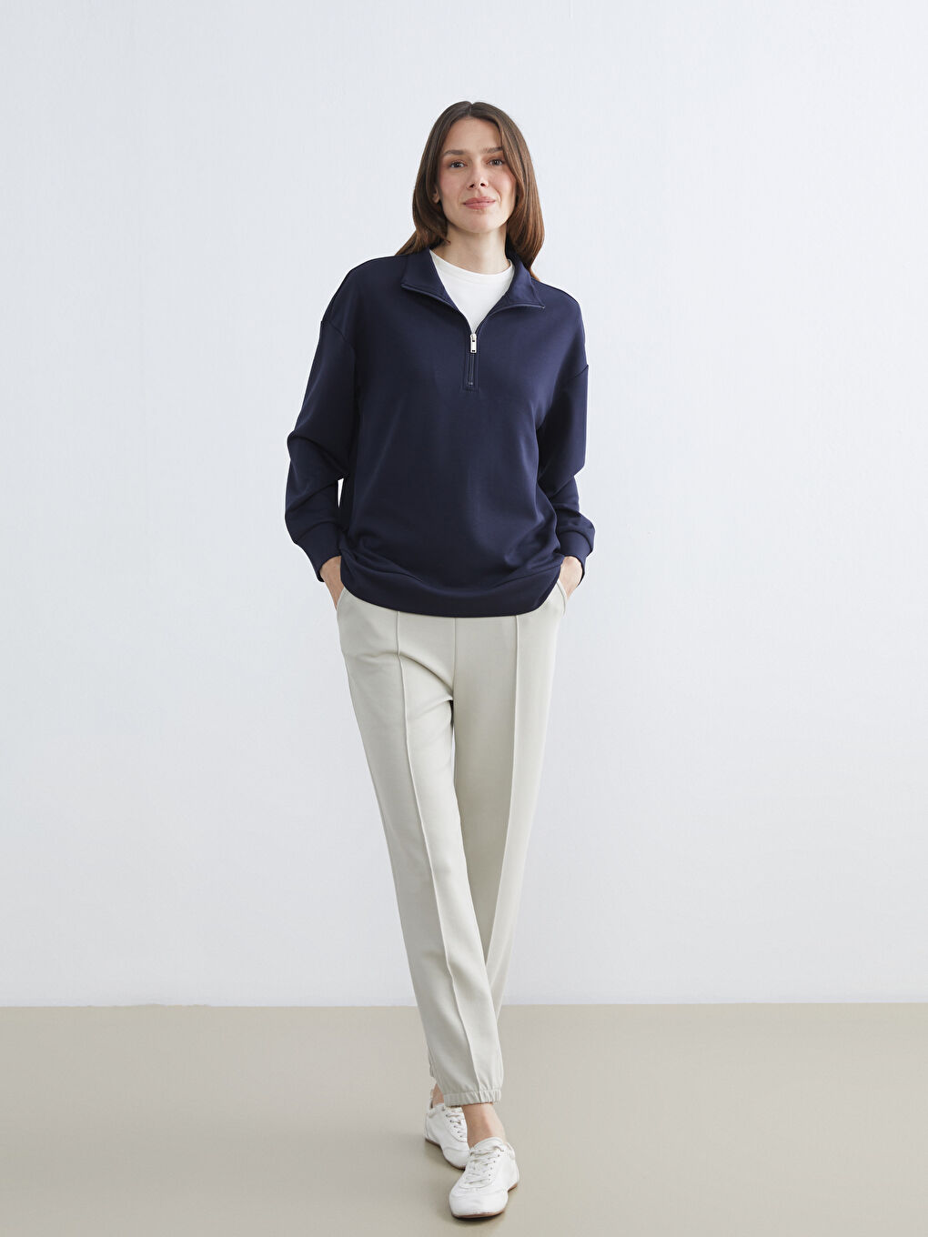 Gri Beli Lastikli Soft Touch Kadın Jogger Eşofman Altı