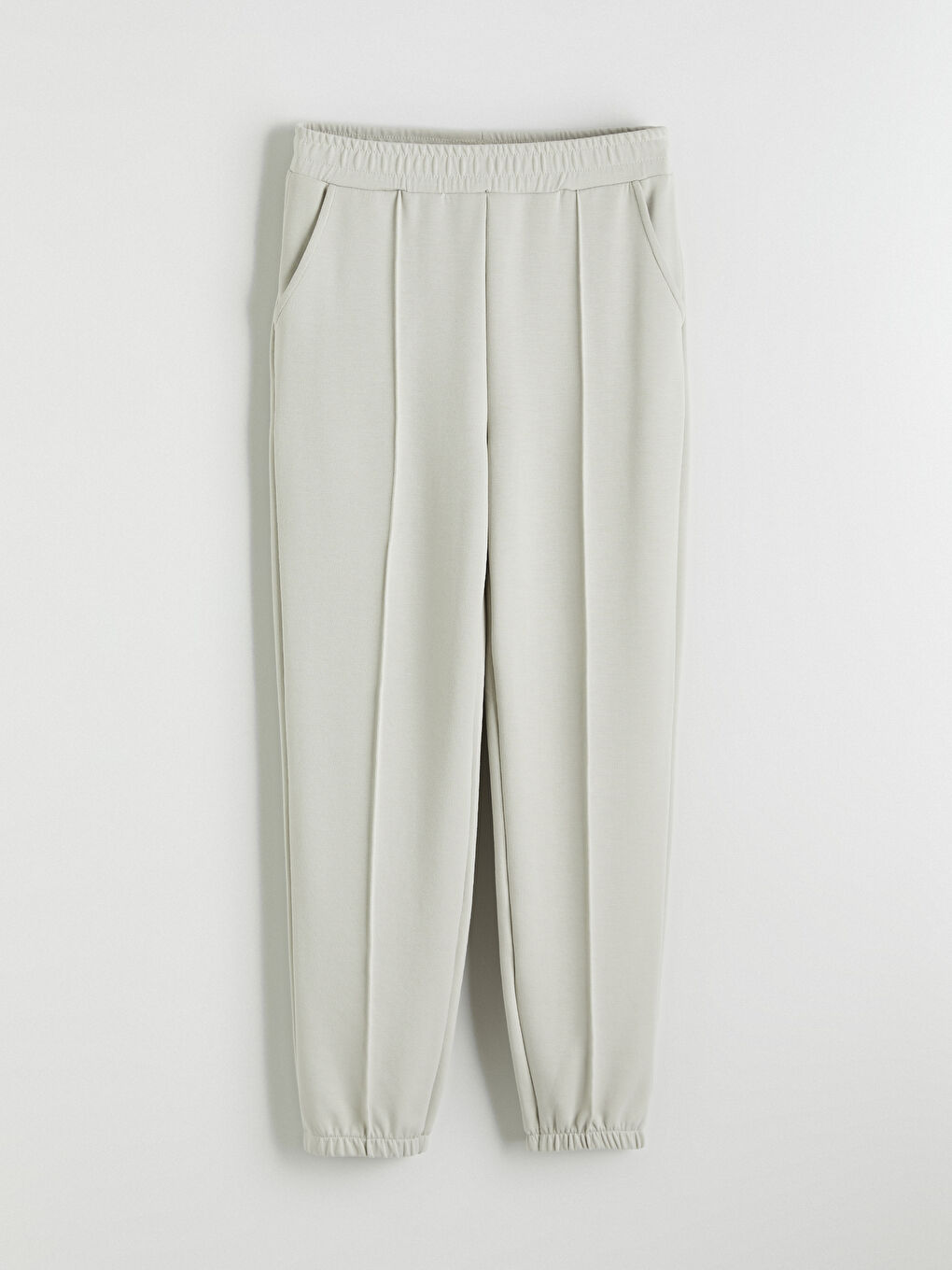 Gri Beli Lastikli Soft Touch Kadın Jogger Eşofman Altı-4