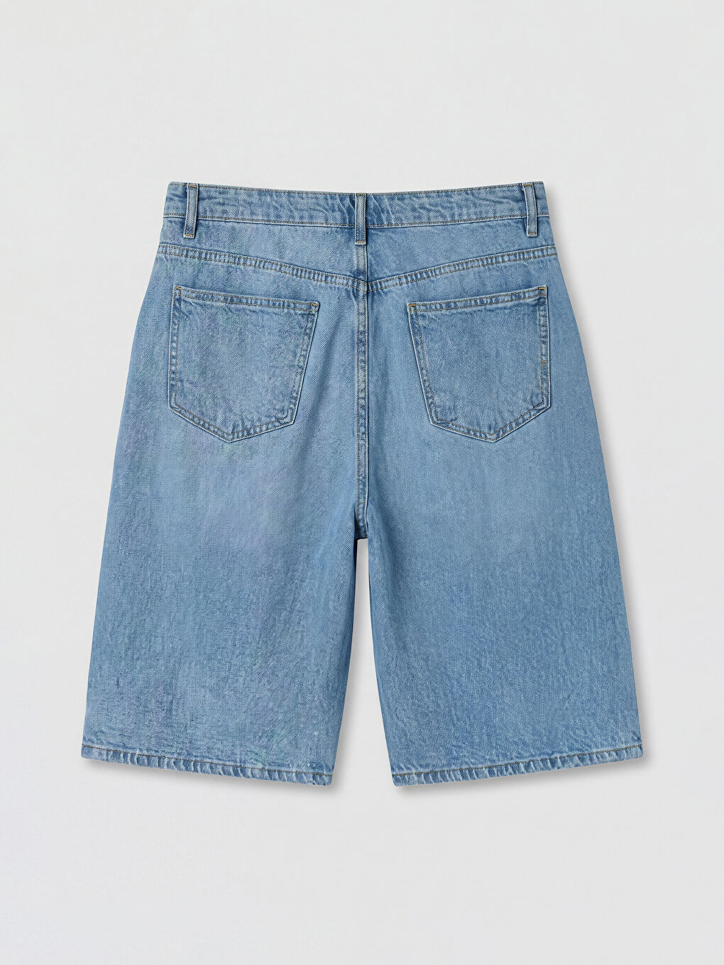 İndigo Loose Fit Erkek Jean Şort-1