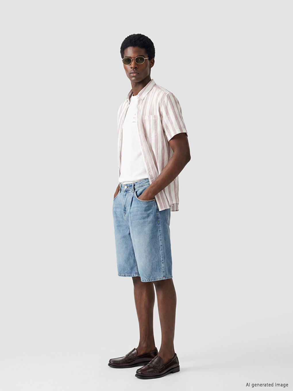 Loose Fit Men's Denim Shorts