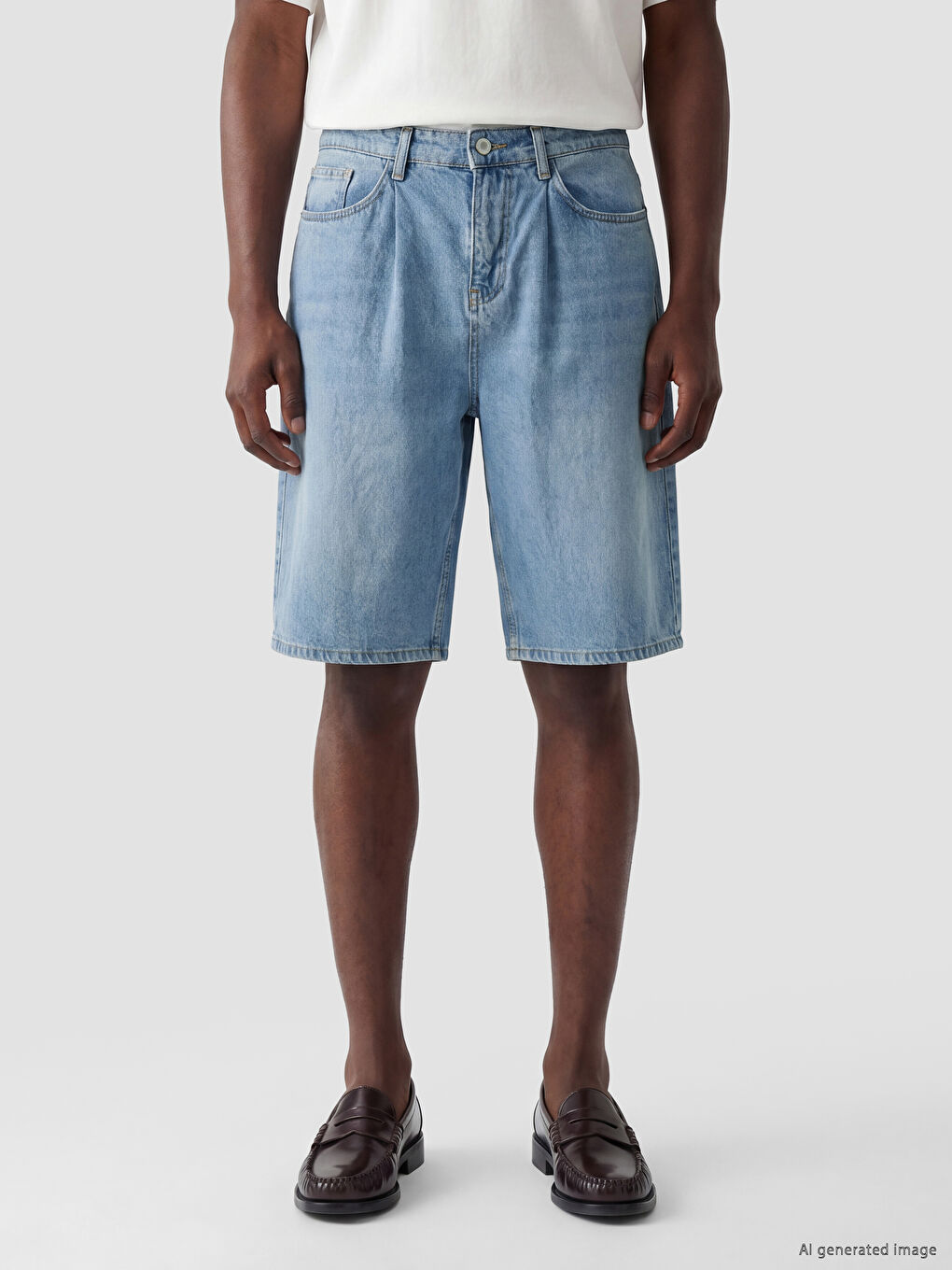 Loose Fit Men's Denim Shorts-1
