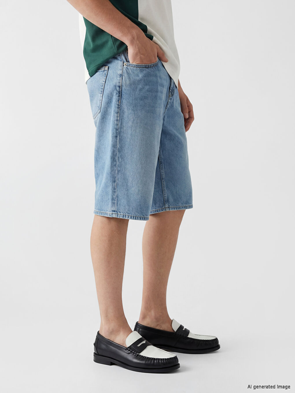 Loose Fit Men's Denim Shorts-2