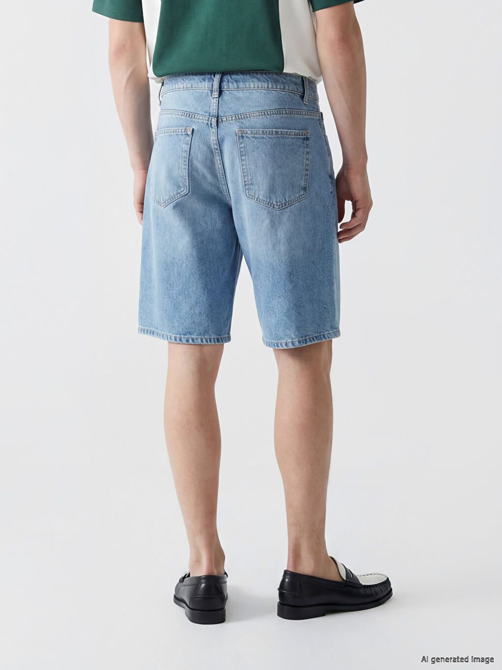 Loose Fit Men's Denim Shorts-3