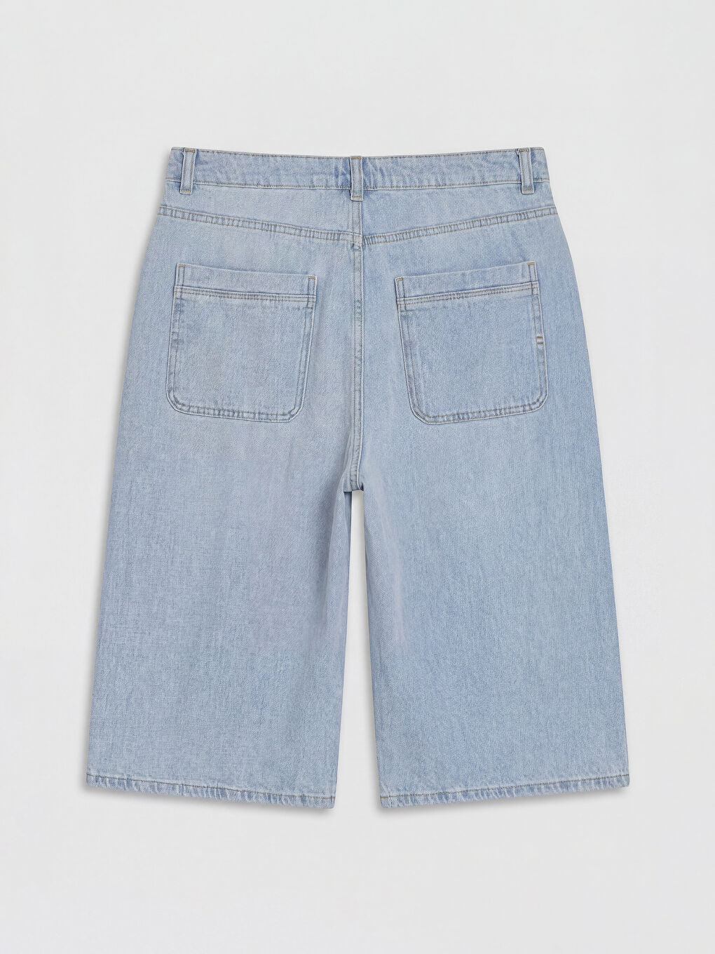 İndigo Loose Fit Erkek Jean Şort-1