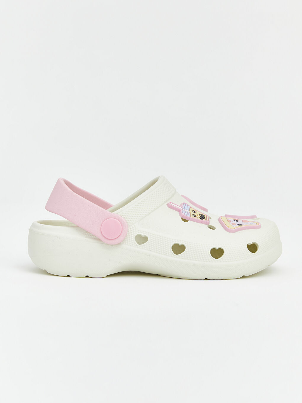 Ekru Dondurma Baskılı Kız Bebek Plaj Sandaleti-1