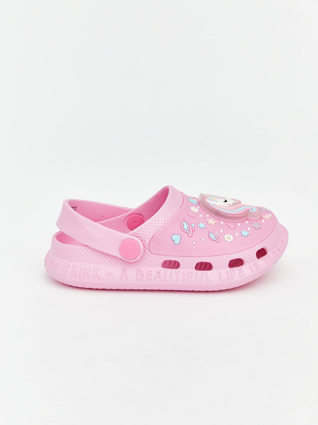 Pembe Simli Kız Bebek Plaj Sandaleti-1