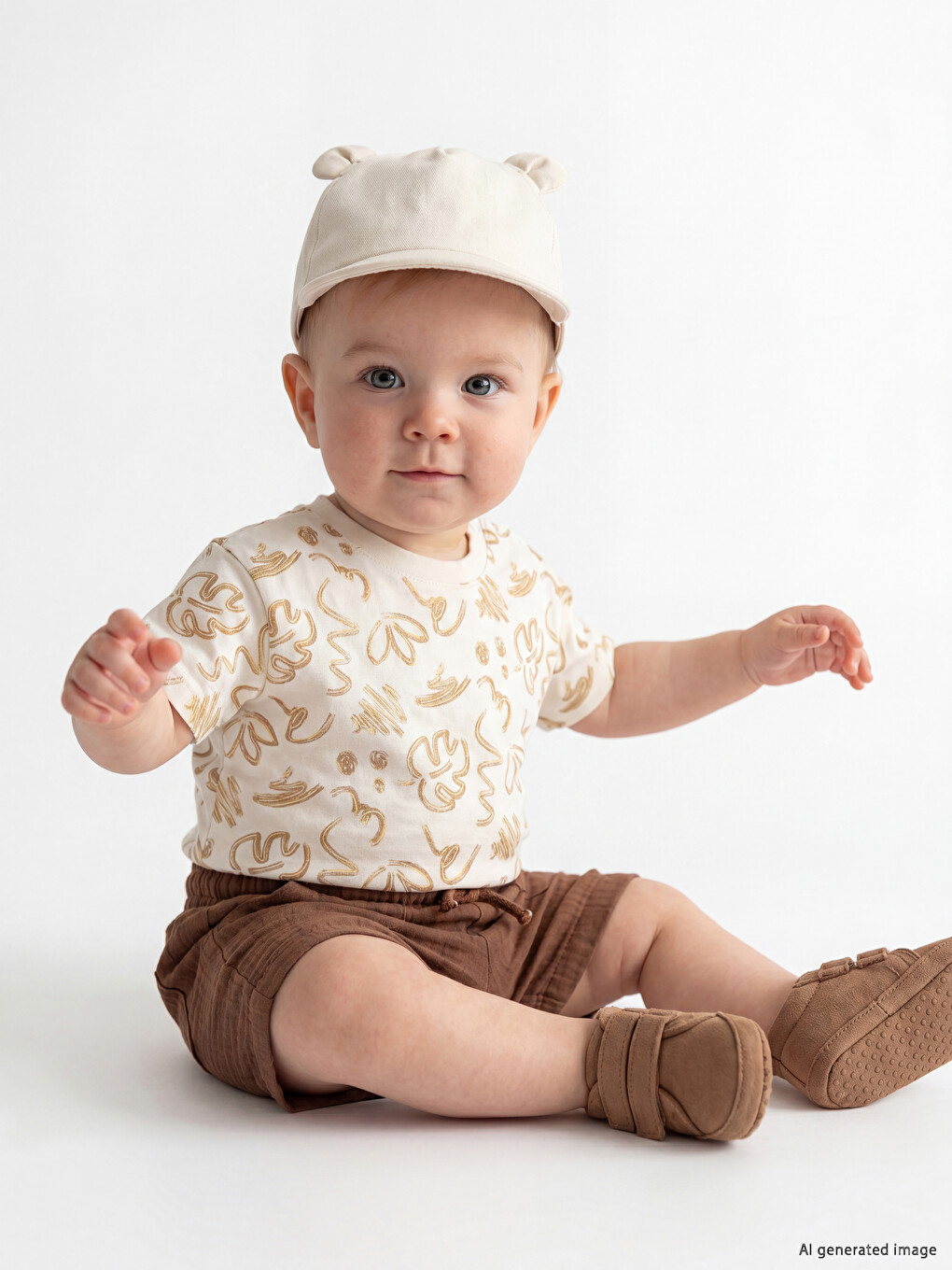 Set kratkih hlačica od muslina s uzorkom za bebe