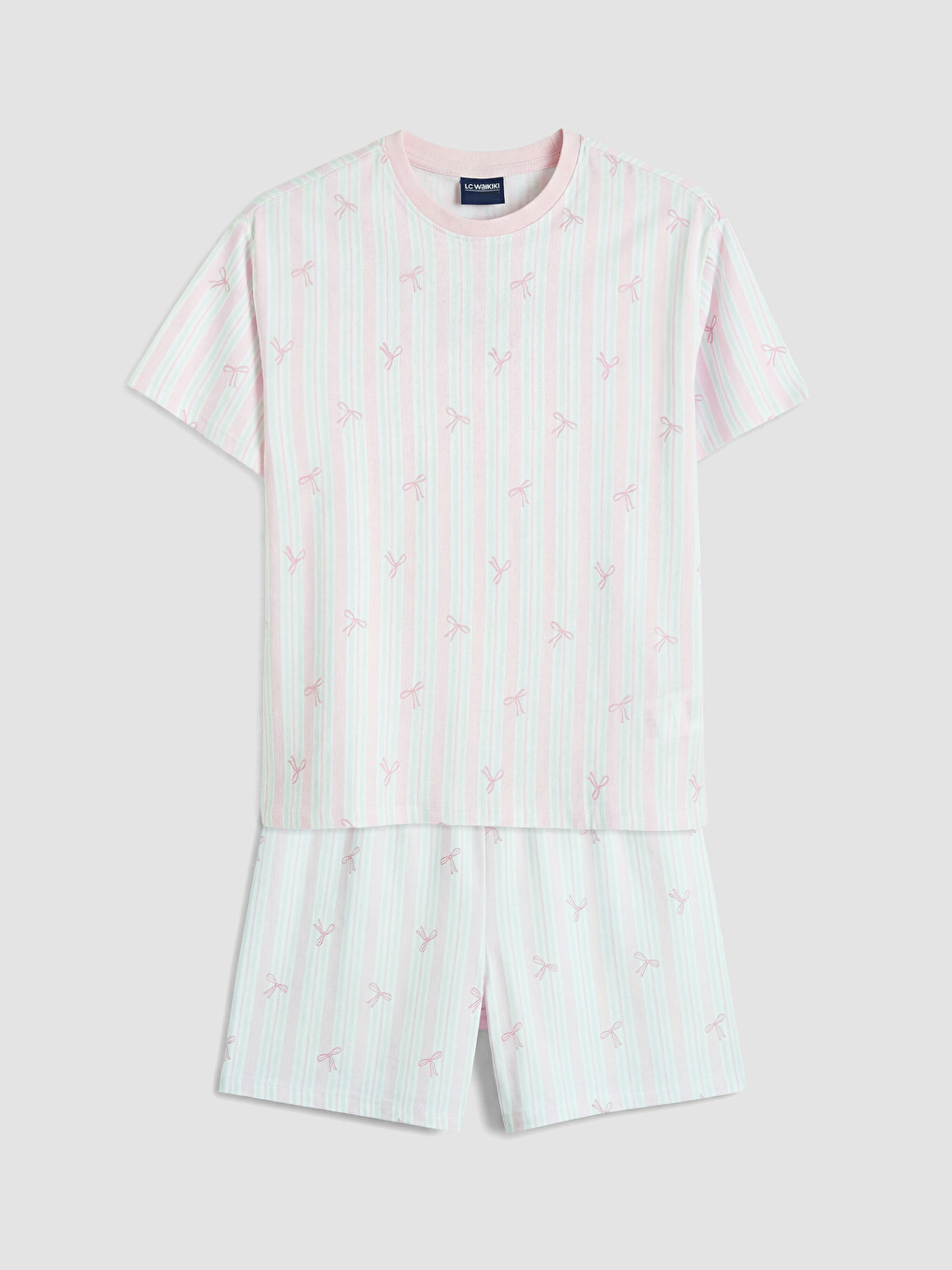 Crew Neck Girls' Shortie Pyjama Set