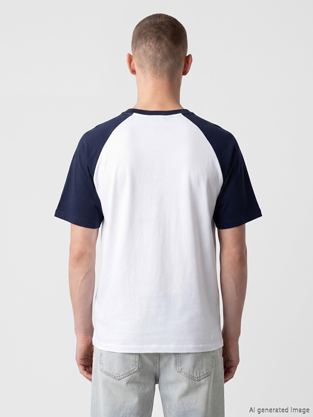 Crew Neck Jersey Raglan Sleeve Men's T-Shirt-3