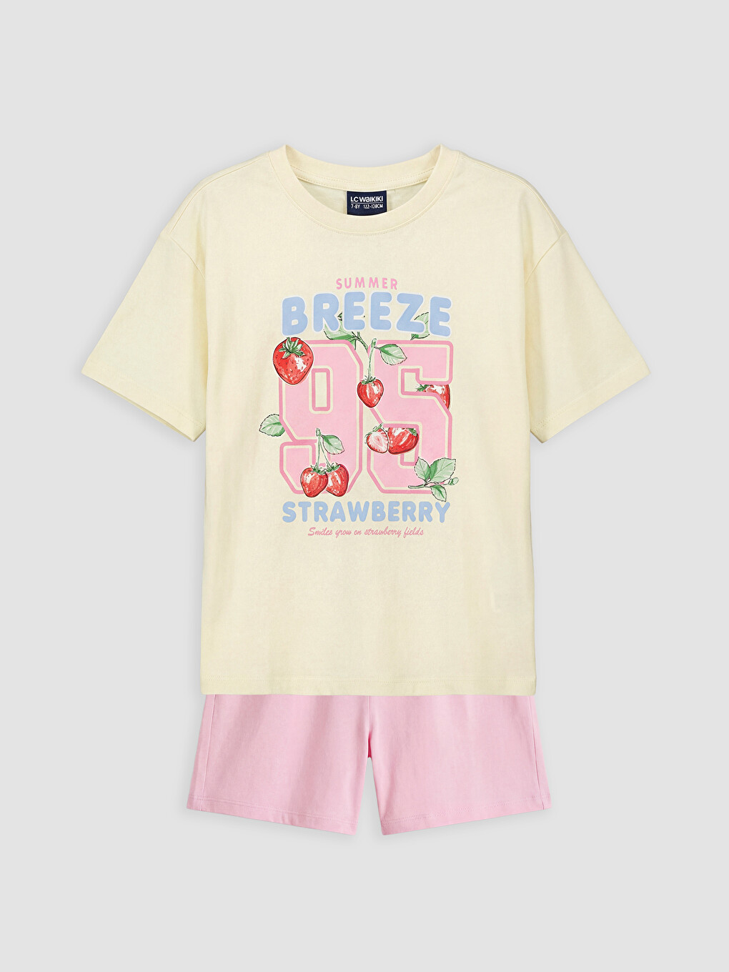 Bisiklet Yaka Kız Çocuk Şortlu Pijama Takım